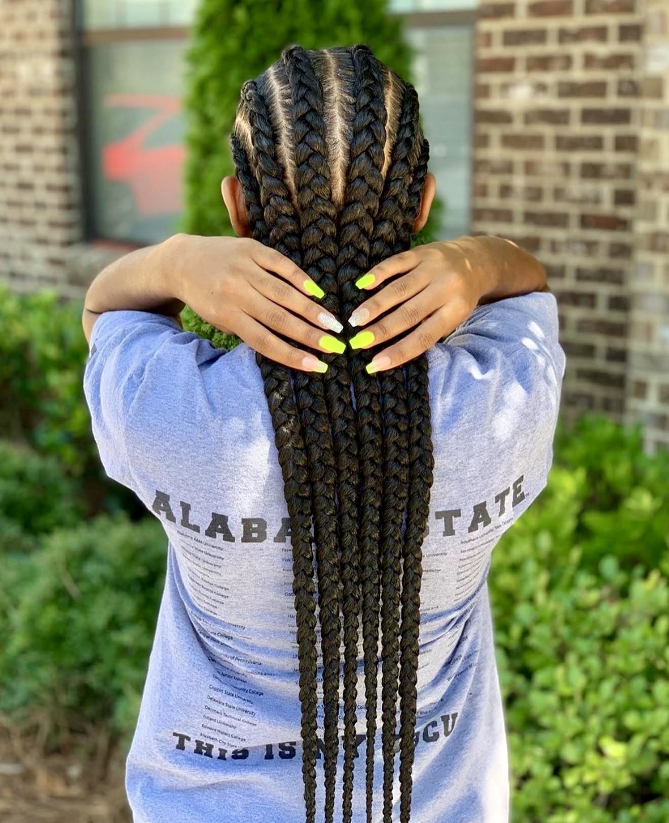 Long Box Braids With Perfectly Neat Parts