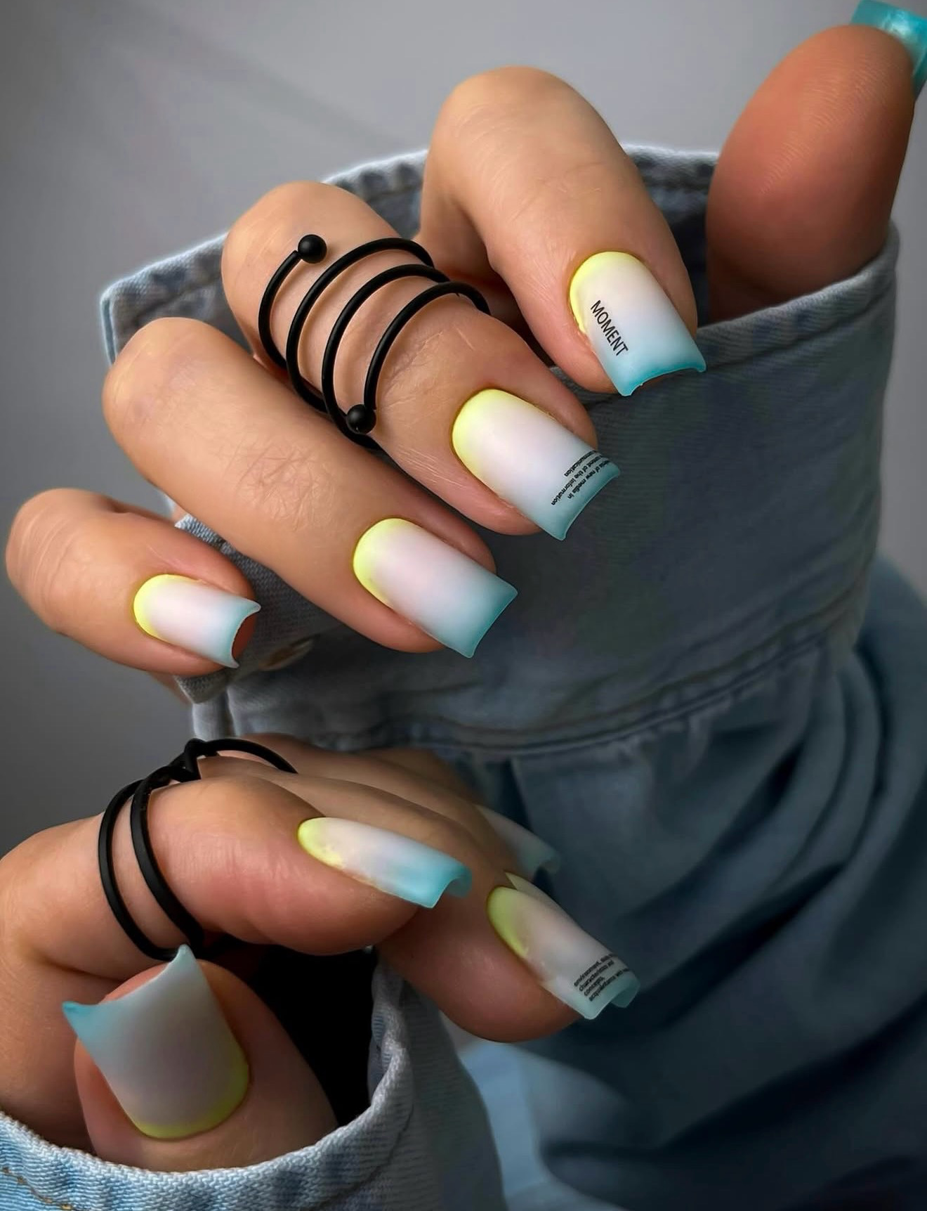 Matte Pastel Ombre French Tip Nails