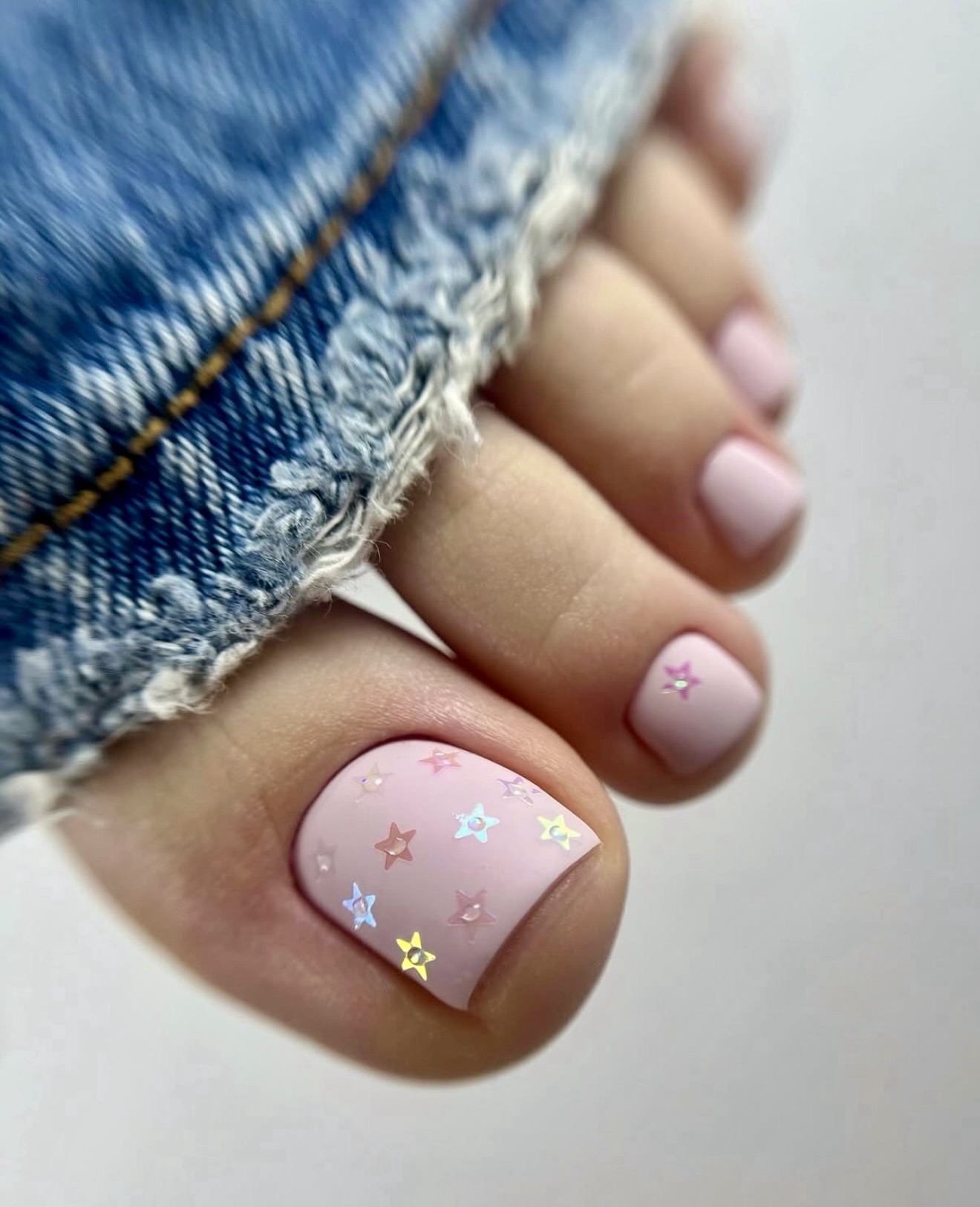 Matte Pink Star Pedicure