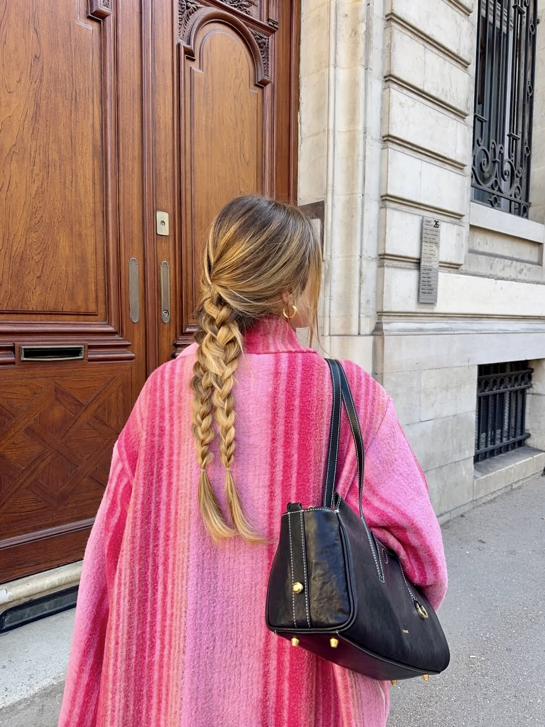 Messy Double Braids With Honey Blonde Highlights