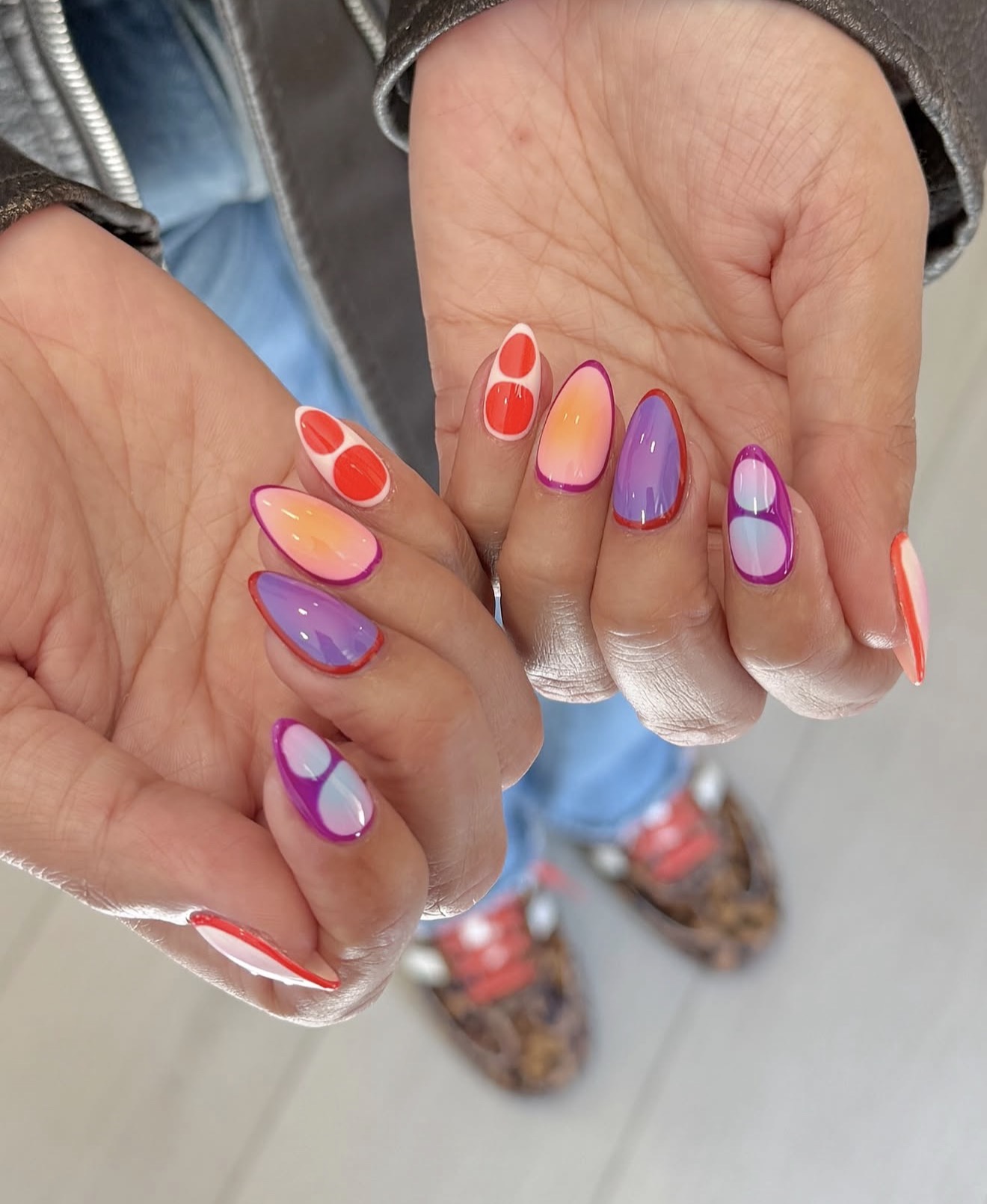 Modern Aura Gradient Almond Nails
