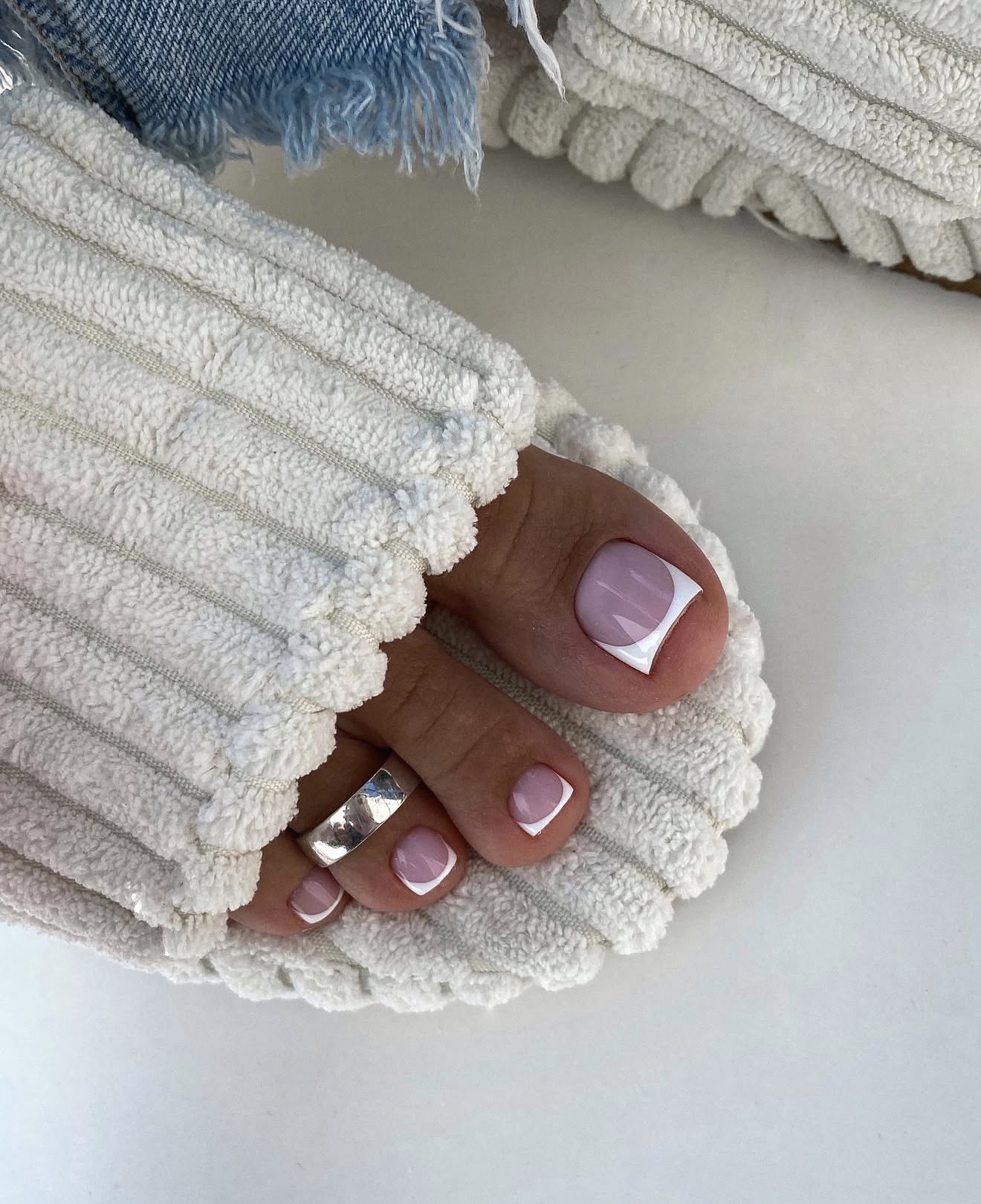 Modern Pink French Tip Pedicure