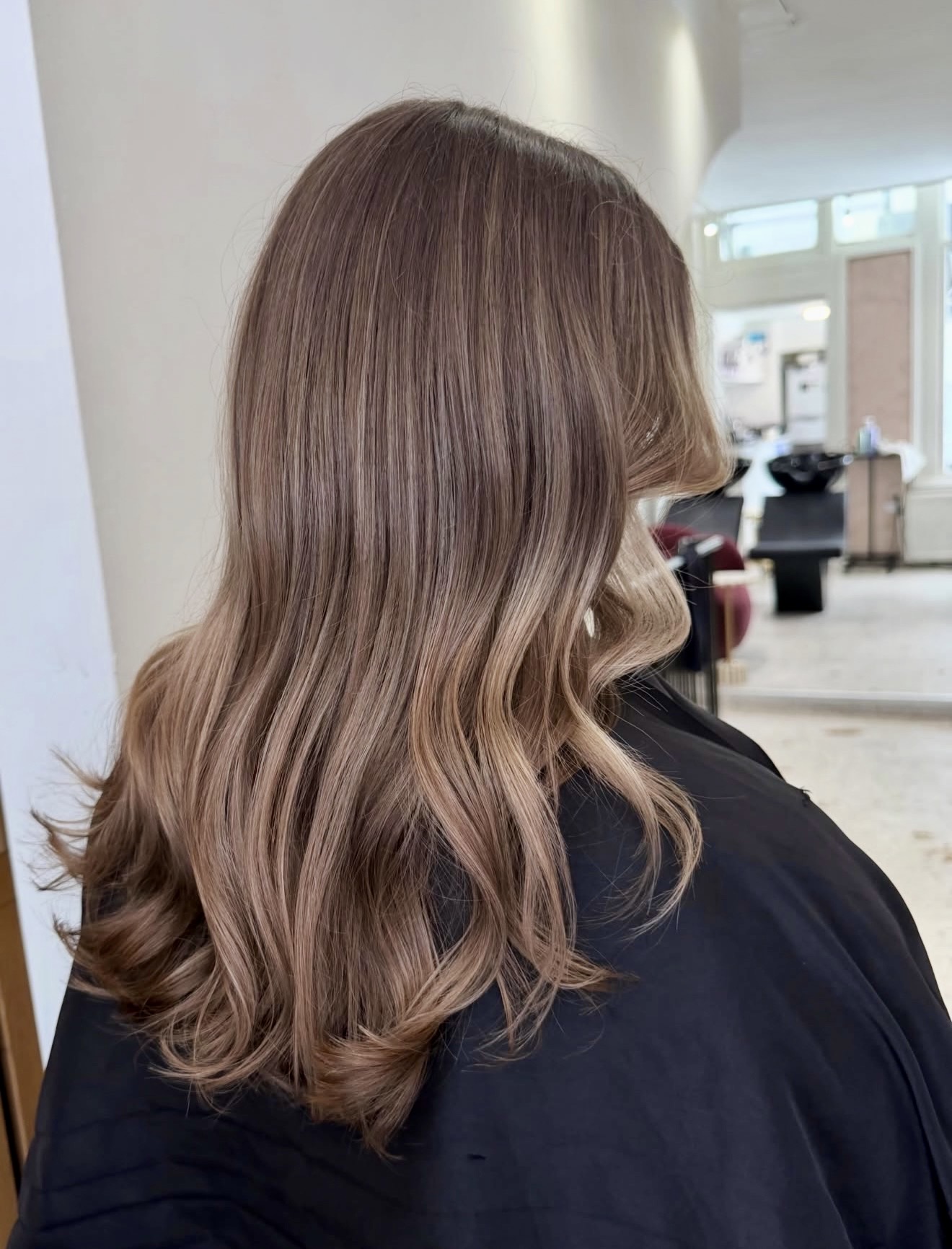 Mushroom Blonde Waves With Subtle Face Framing