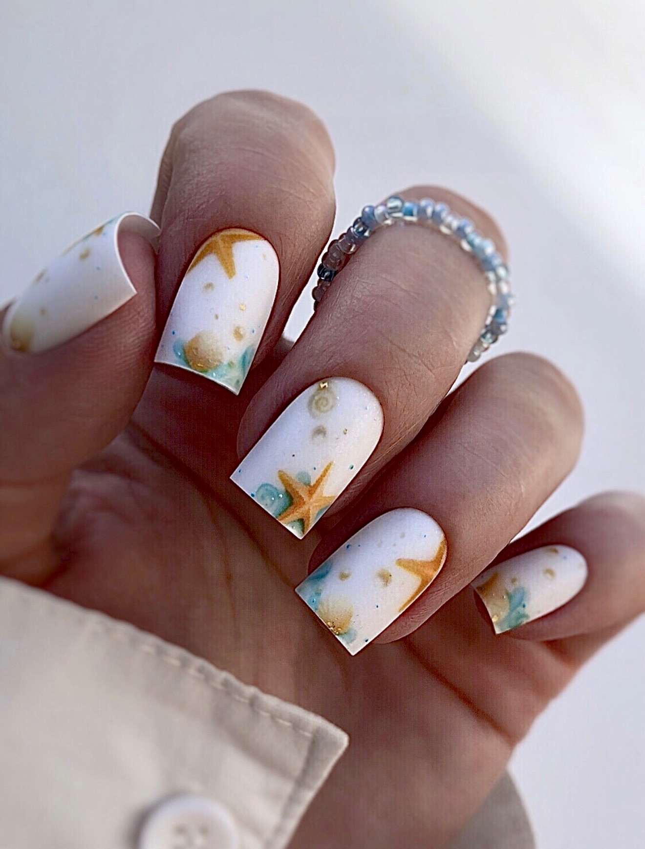 Ocean Breeze Starfish Nail Art
