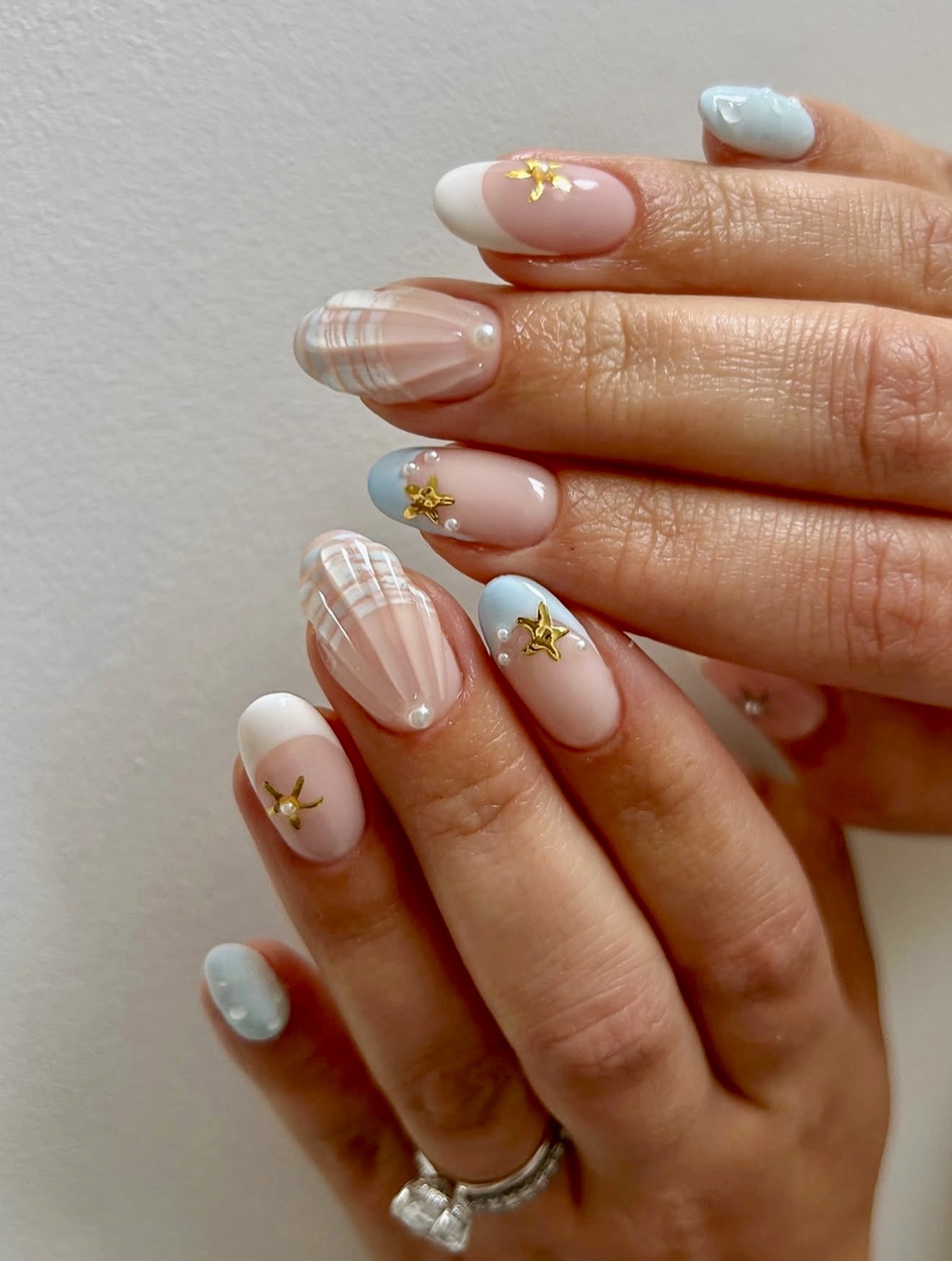 Ocean Dreams French Shell Nail Art