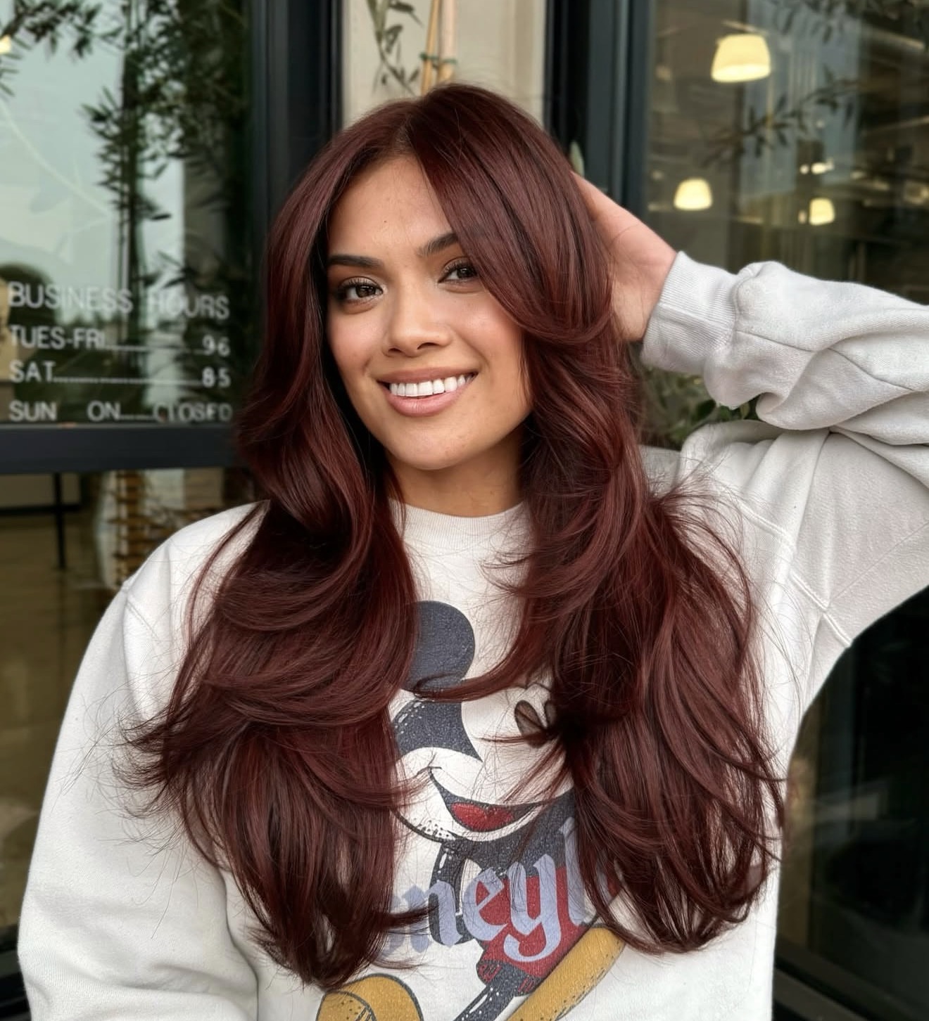 Rich Auburn Layers With Face Framing