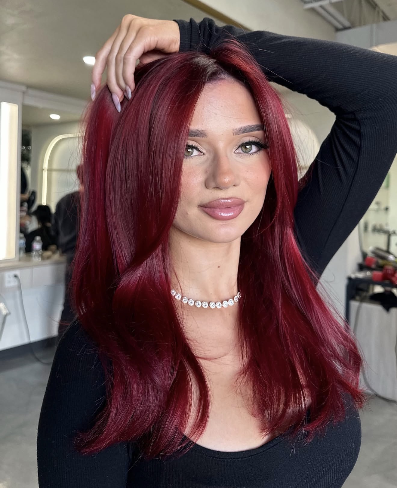 Rich Cherry Cola Deep U-Shape Cut Lob