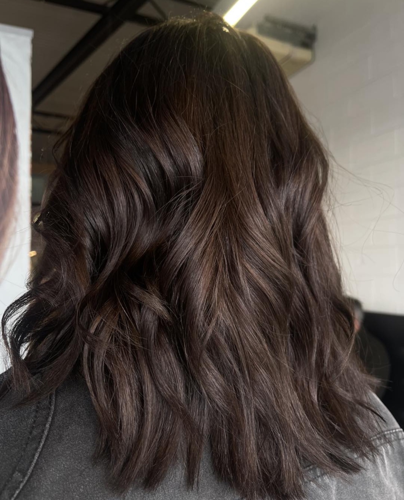 Rich Chocolate Balayage With Wavy Texture