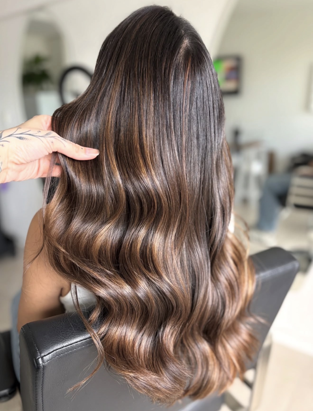 Rich Chocolate Brown Hair With Caramel Balayage