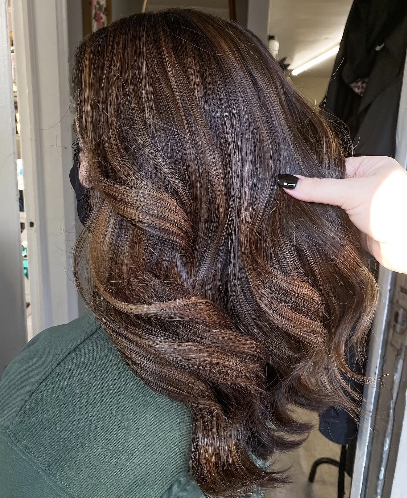 Rich Chocolate Brown Hair With Warm Balayage