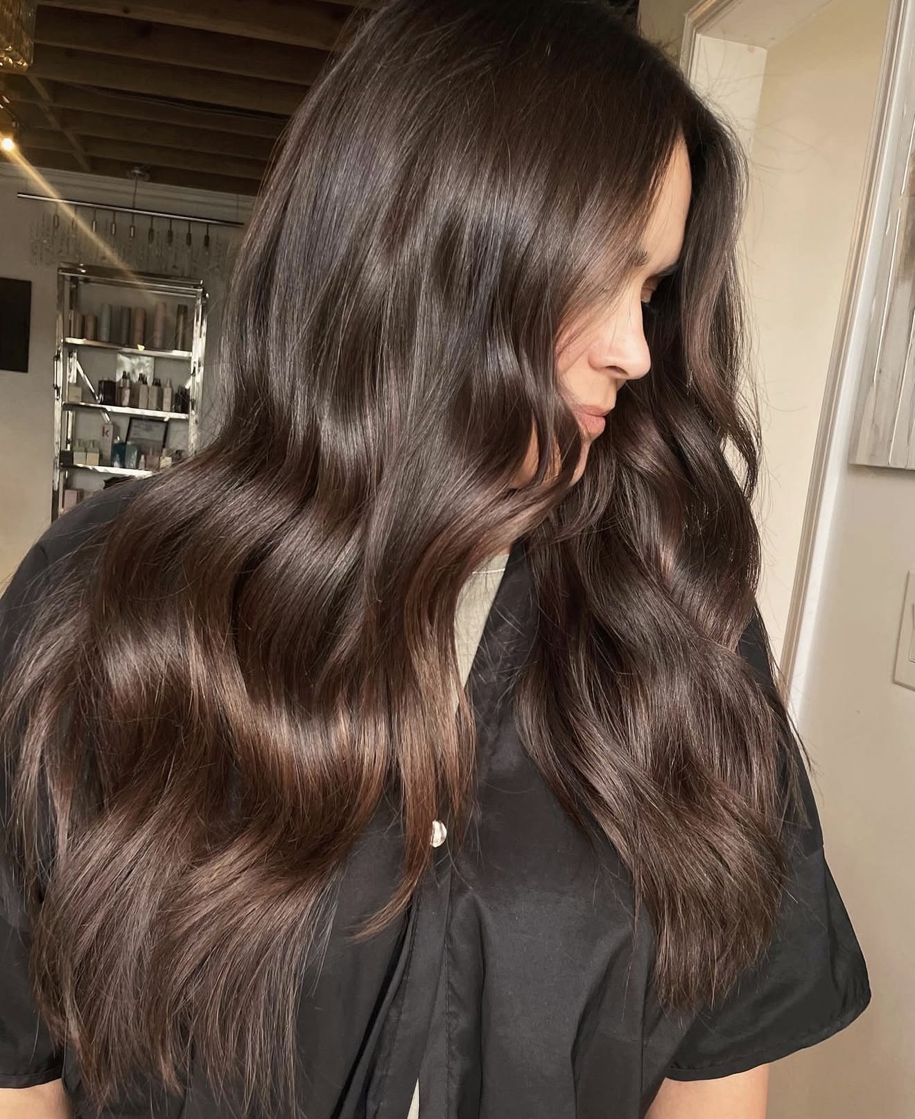 Rich Chocolate Brown Waves With Subtle Highlights