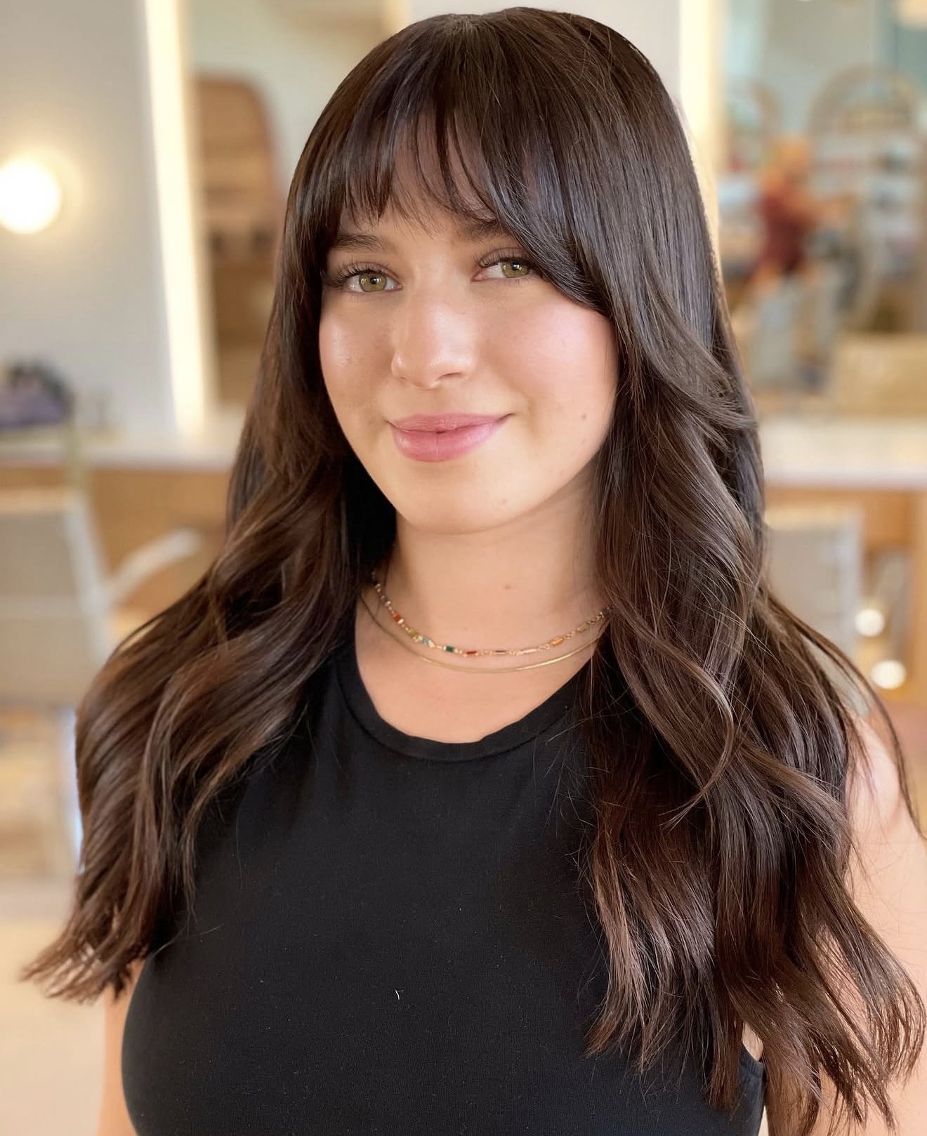 Rich Chocolate Brown With Soft Face-Framing Layers