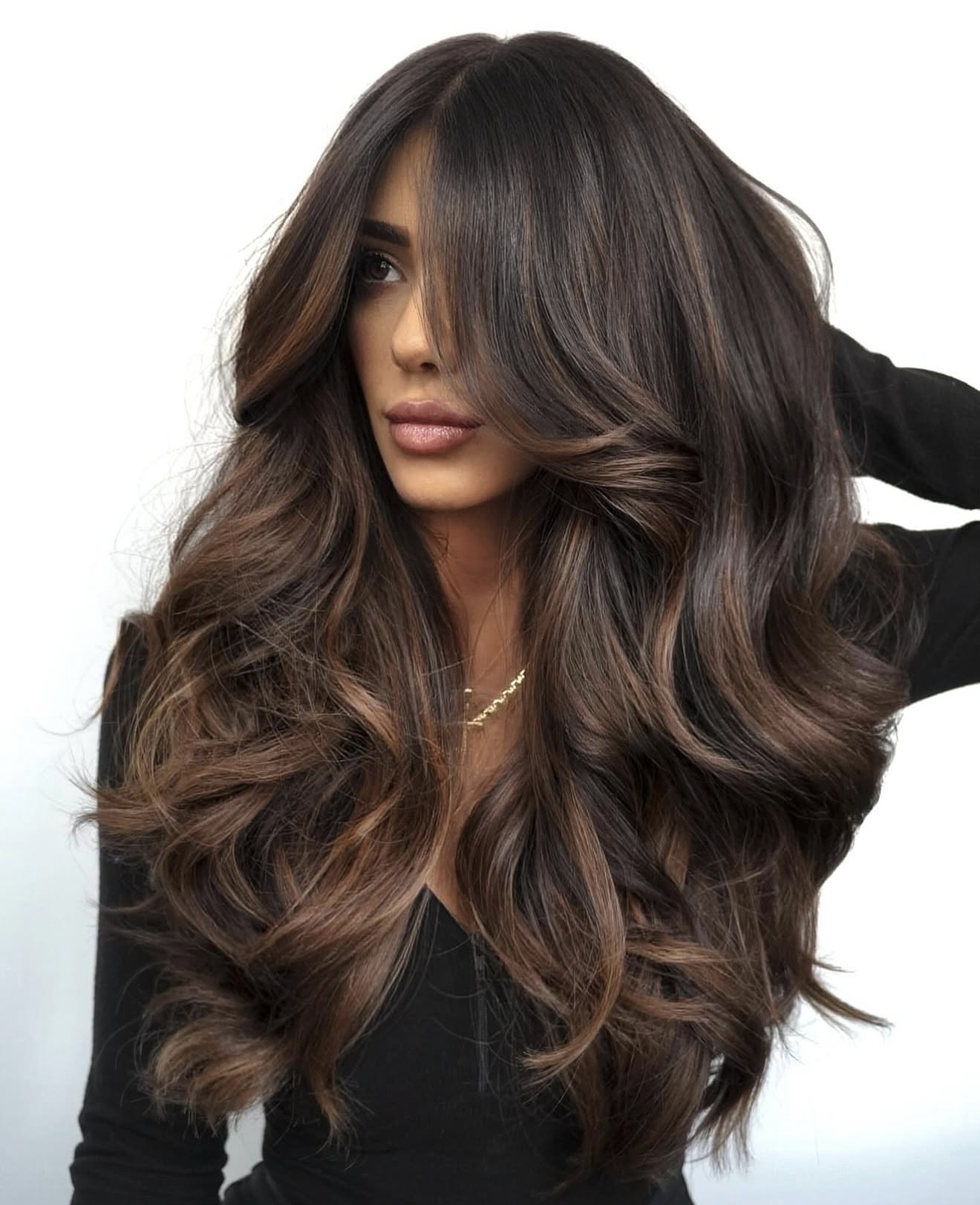 Rich Chocolate Brown With Subtle Caramel Balayage