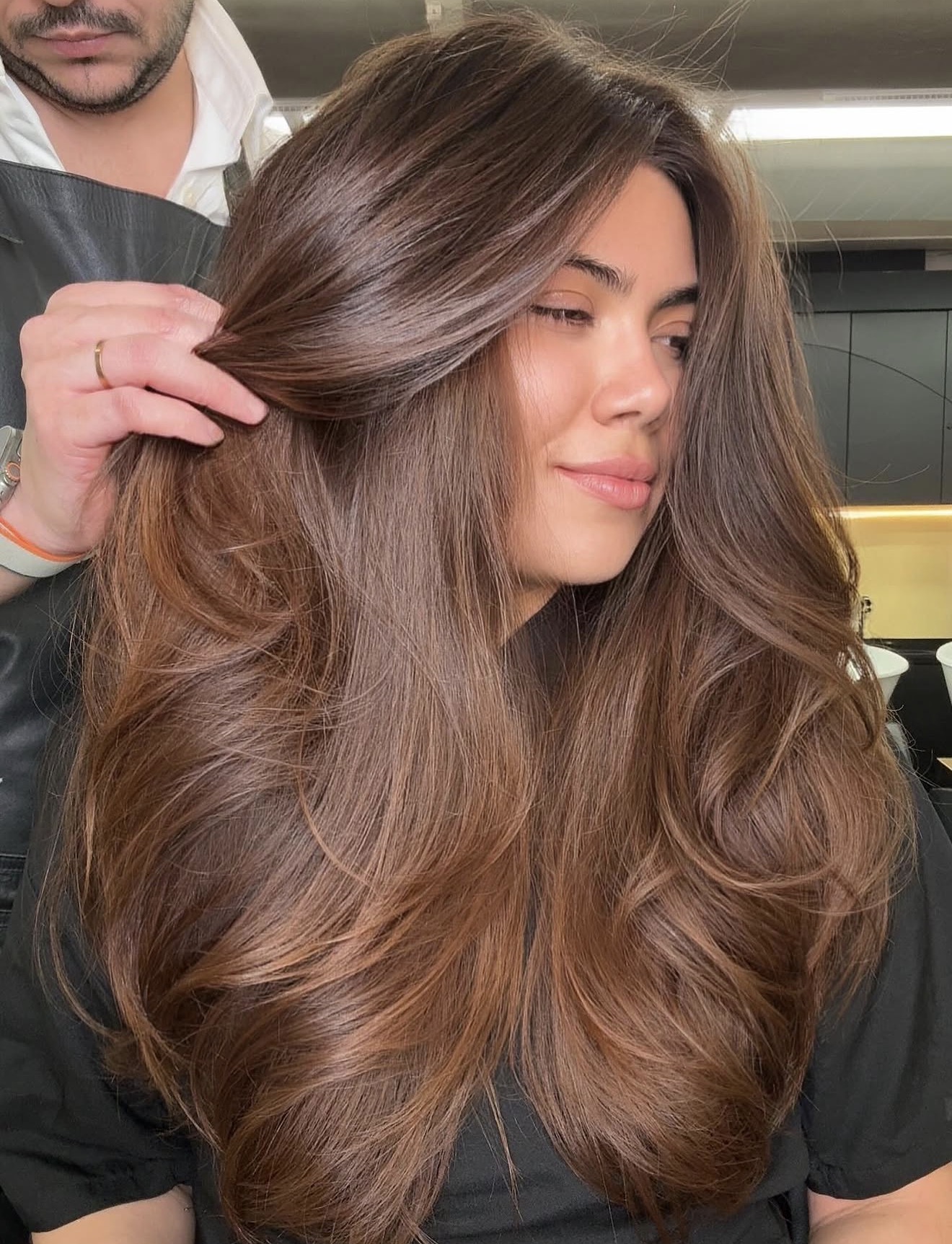 Rich Chocolate Brown With Voluminous Waves