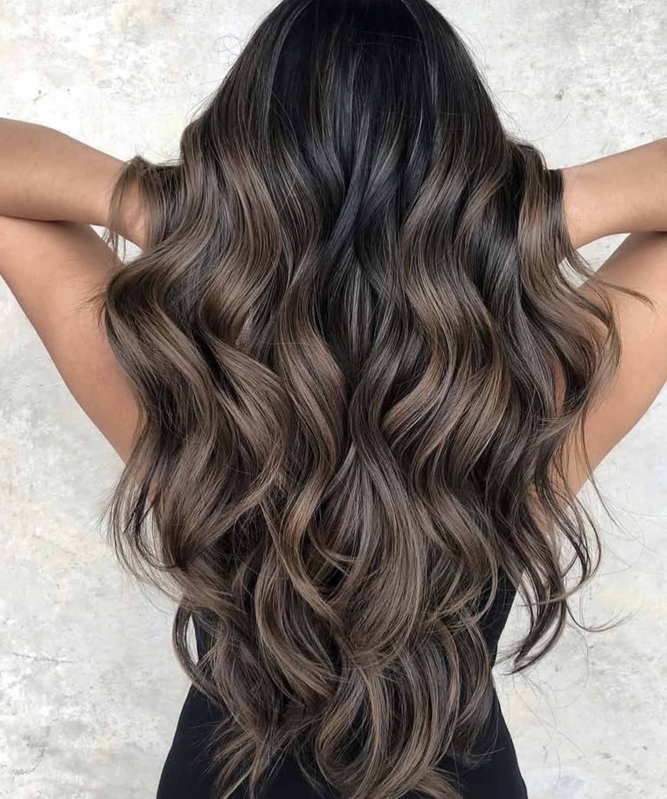 Rich Espresso Balayage With Caramel Hues