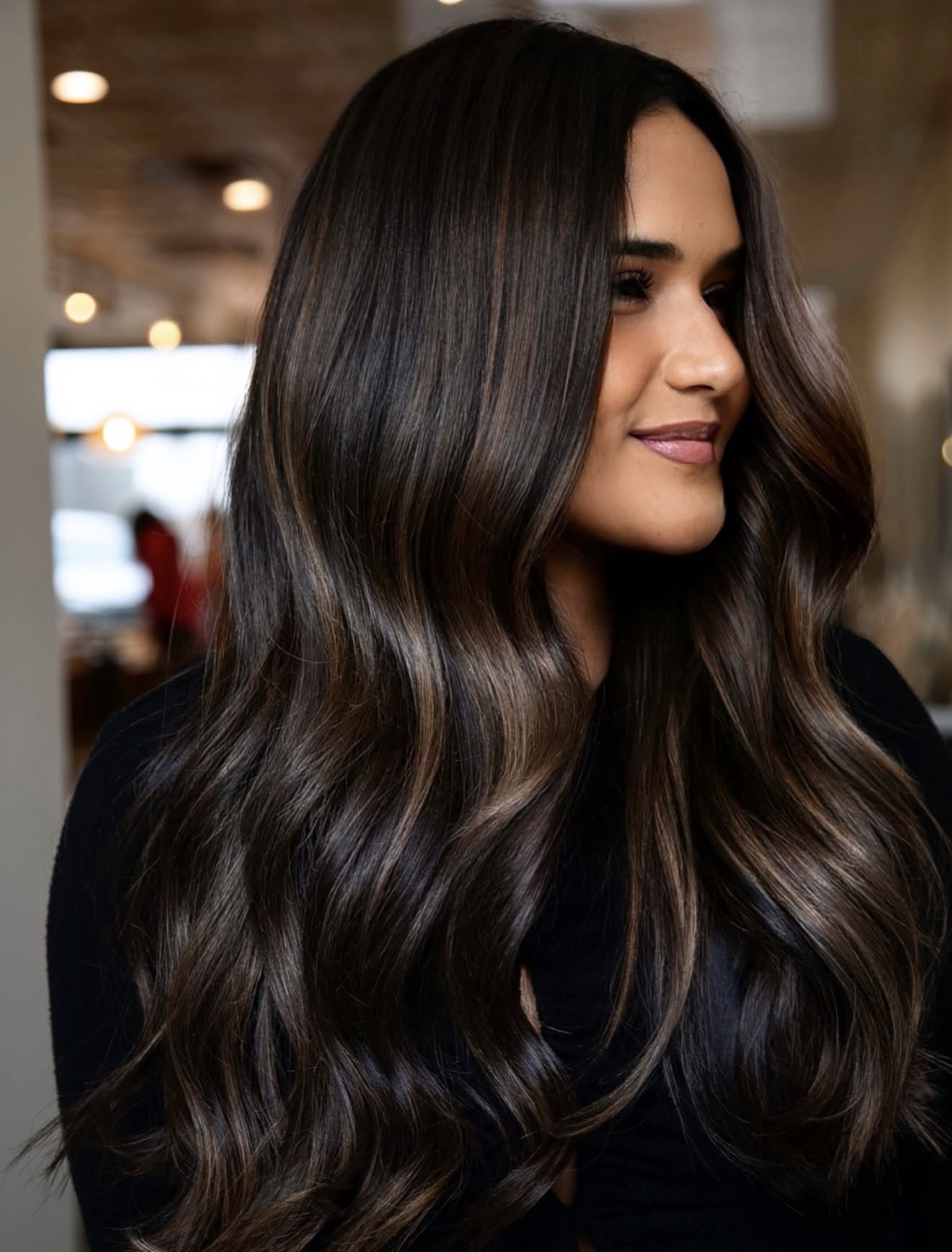 Rich Espresso With Subtle Caramel Balayage