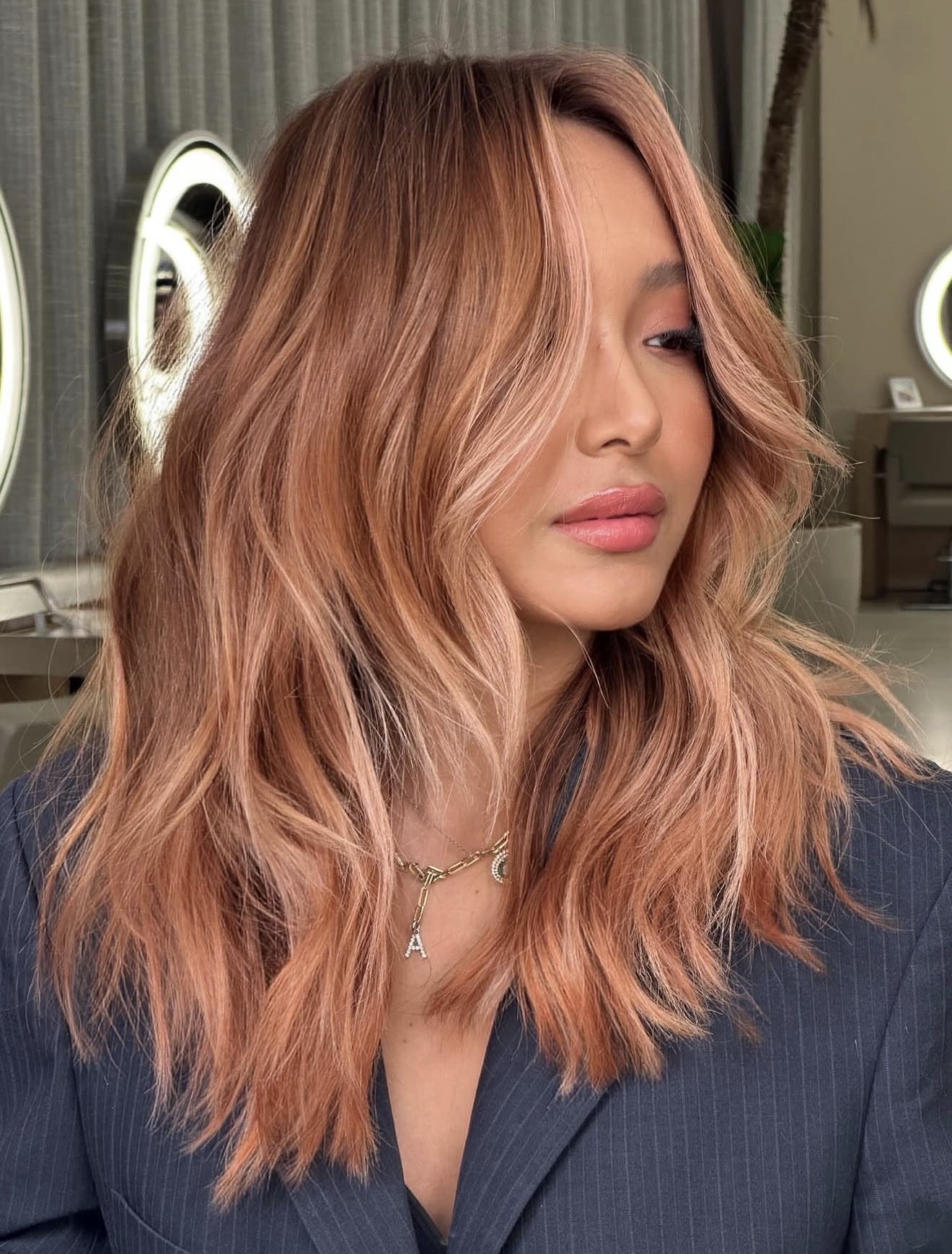 Rose Gold Bronde With Loose Waves