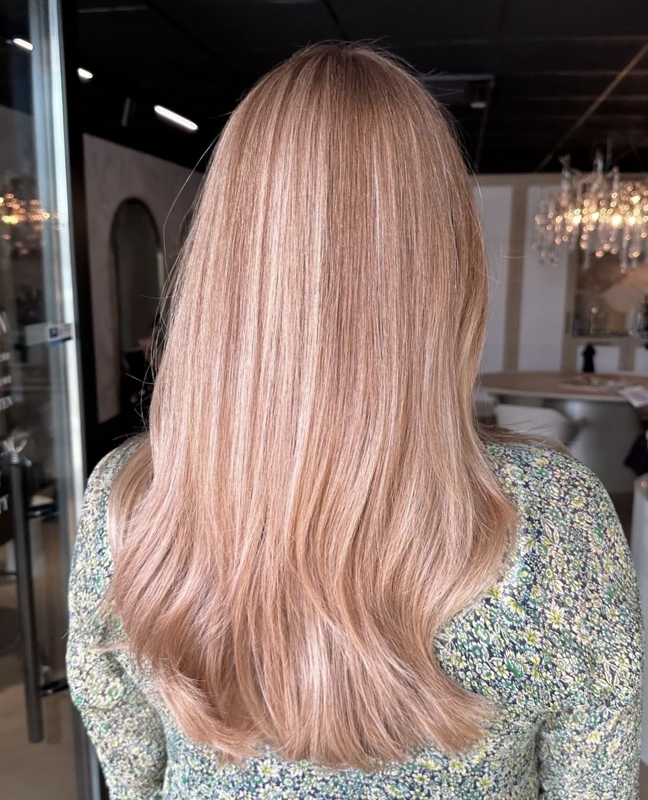 Rose Quartz Strawberry Blonde Balayage Waves