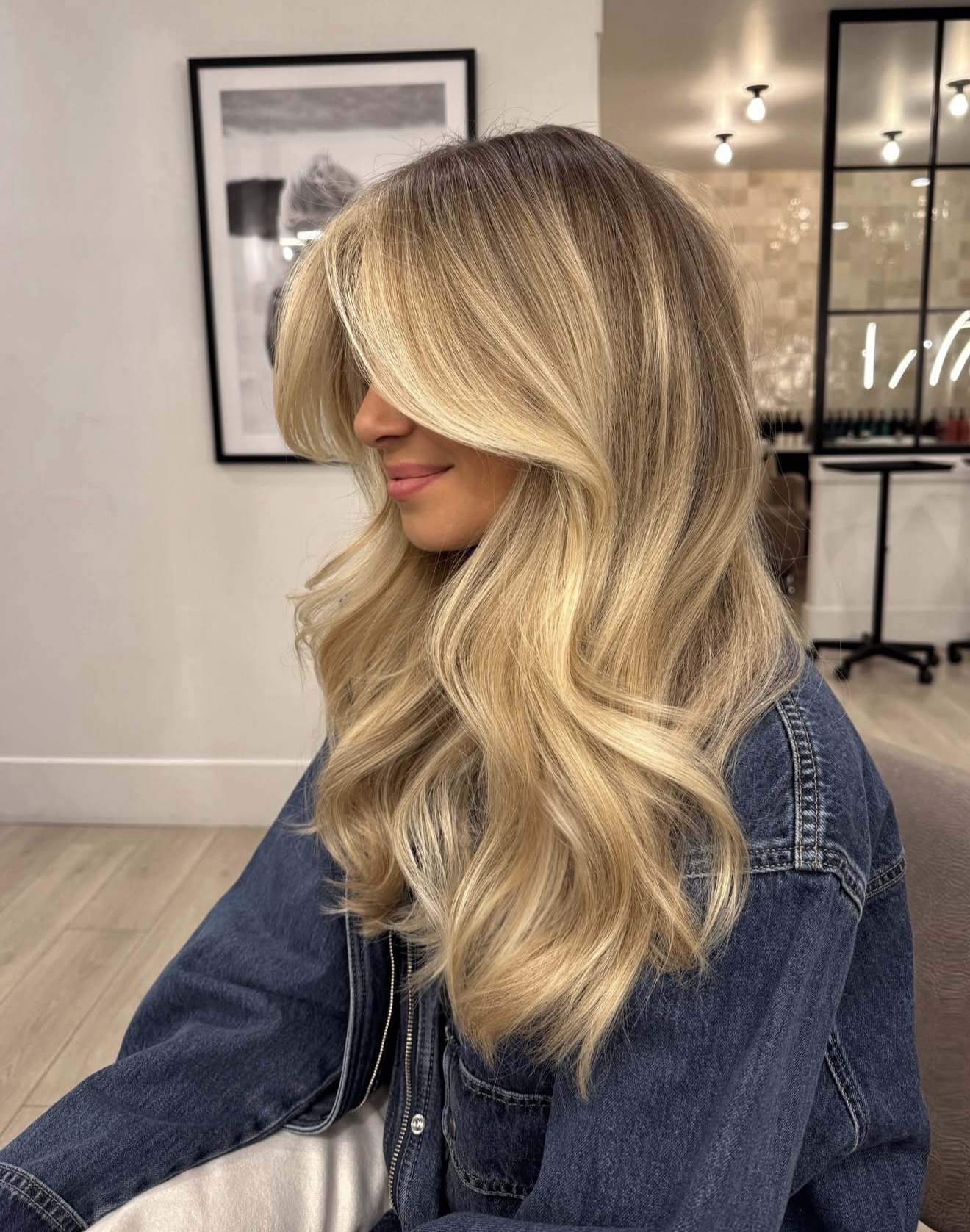 Sandy Blonde Balayage With Soft Face-Framing