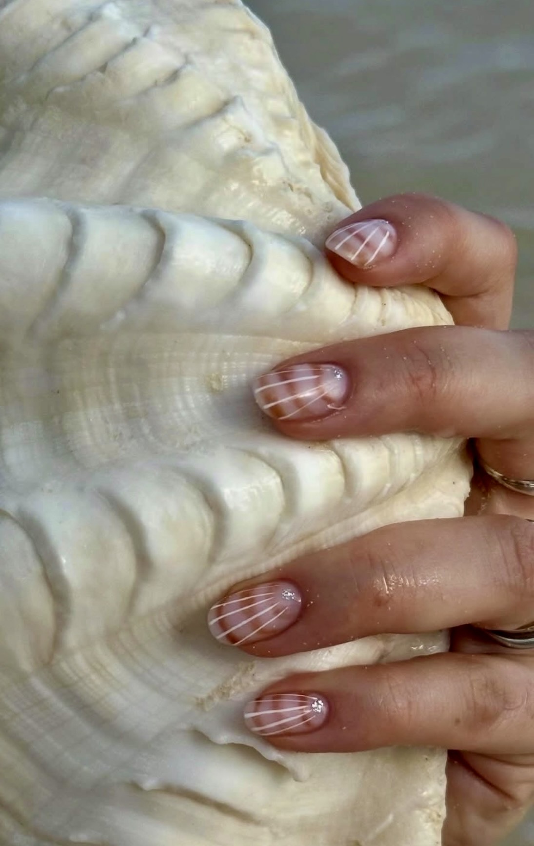 Seashell Swirl Milky French Manicure