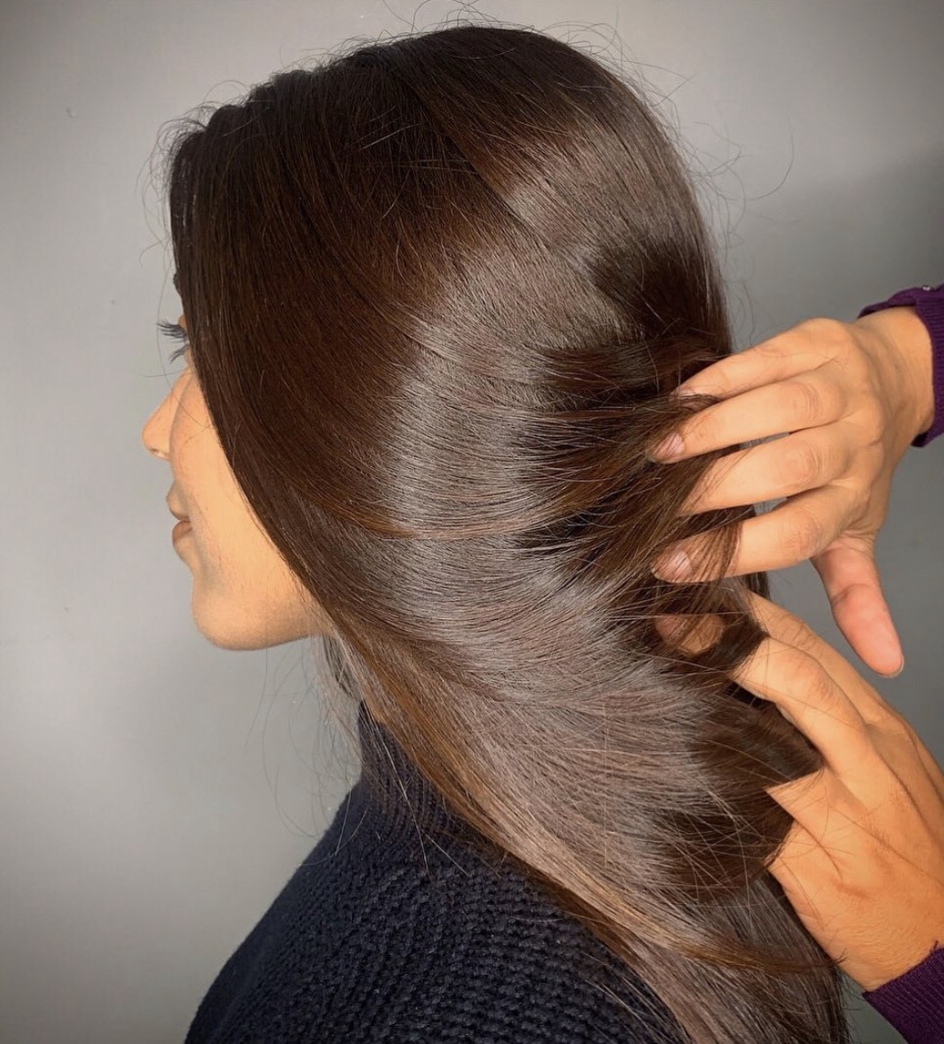 Shiny Chocolate Brown Hair With Subtle Layers