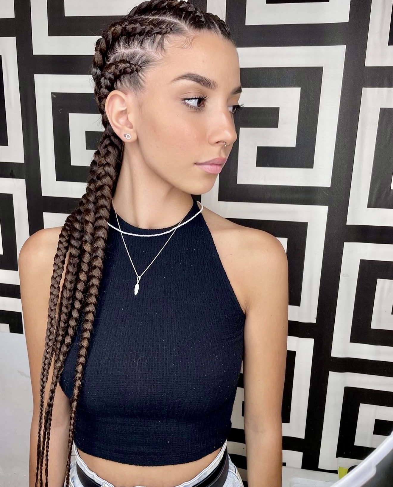 Sleek Goddess Cornrows With Defined Baby Hairs