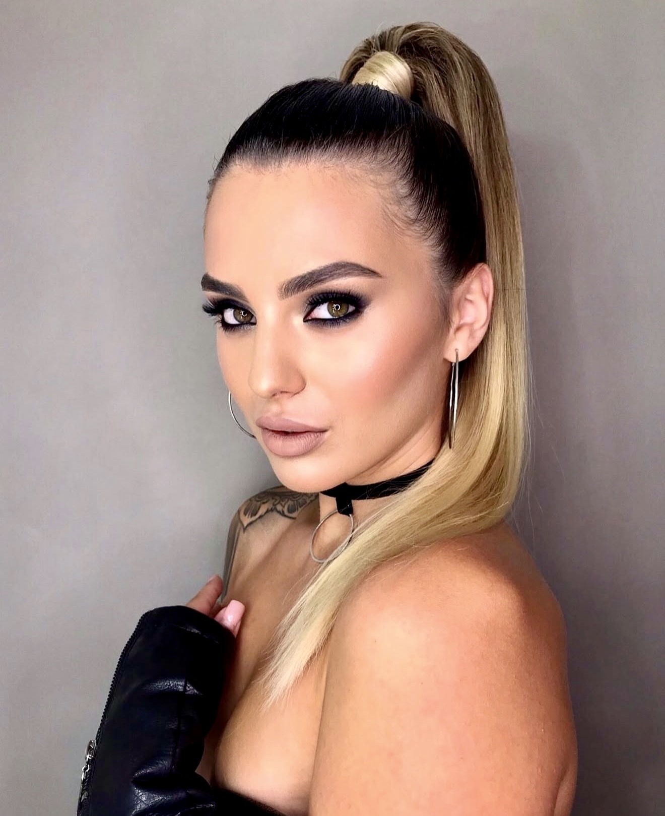 Sleek High Ponytail With Platinum Blonde Ends