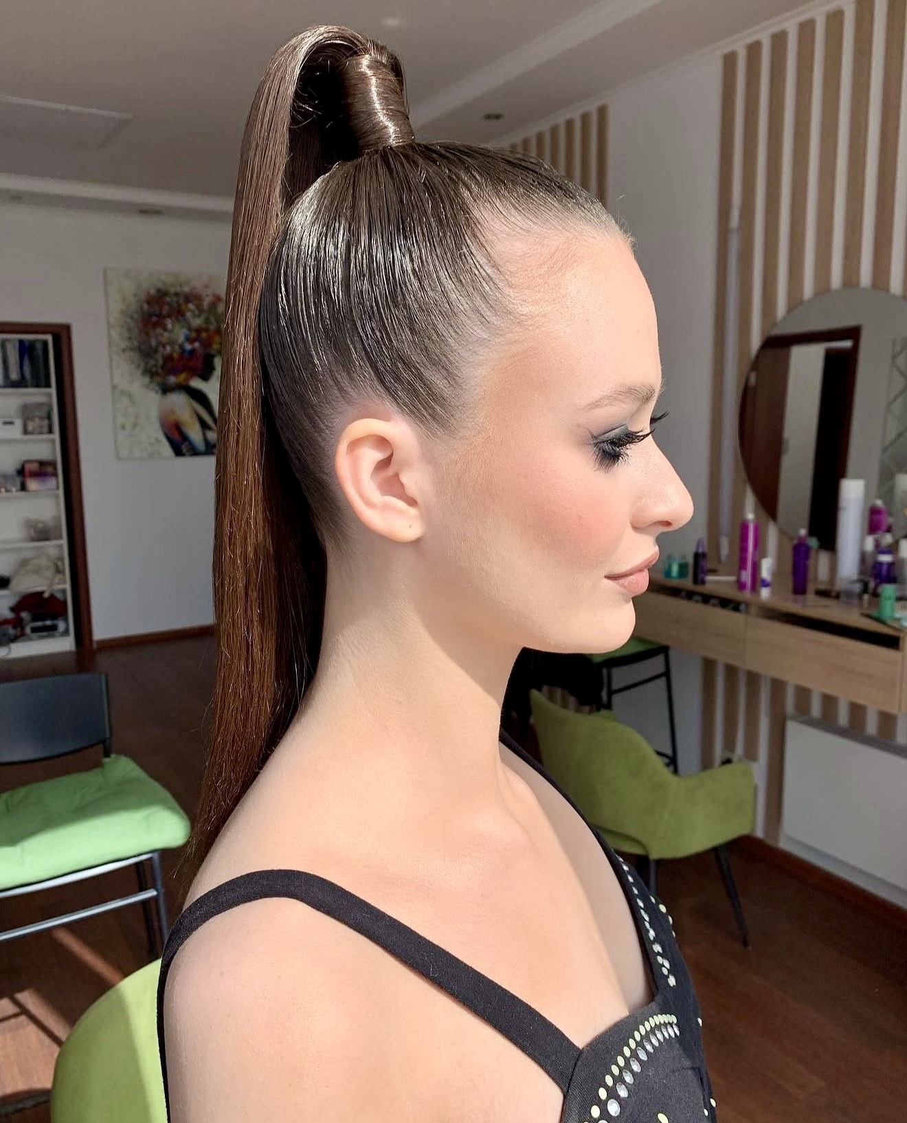 Sleek High Ponytail With Wrapped Accent