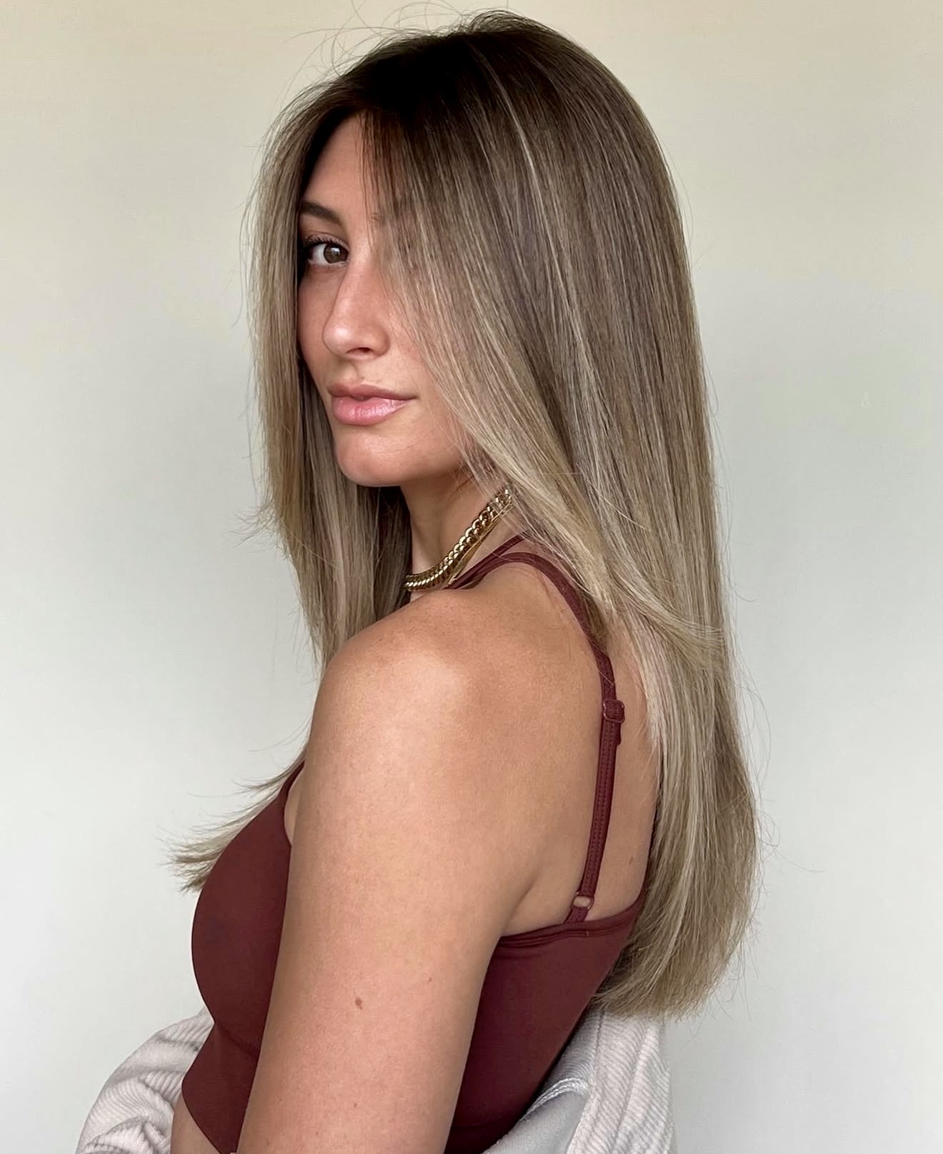 Soft Beachy Waves With Ashy Blonde Balayage