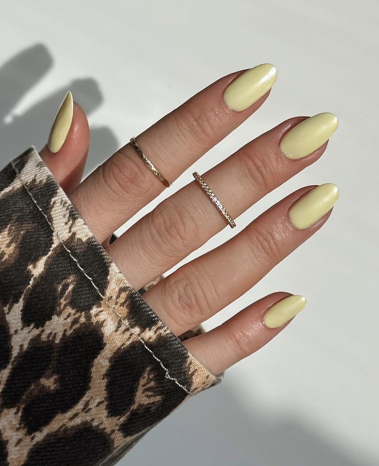 Soft Butter Yellow Oval Nails