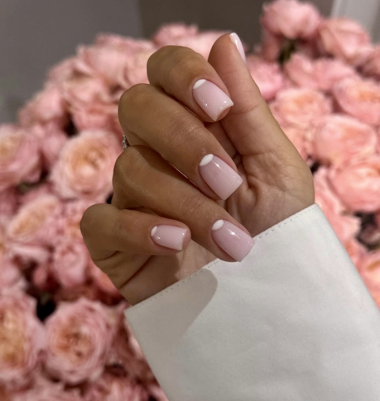 Soft Pink Half Moon French Manicure