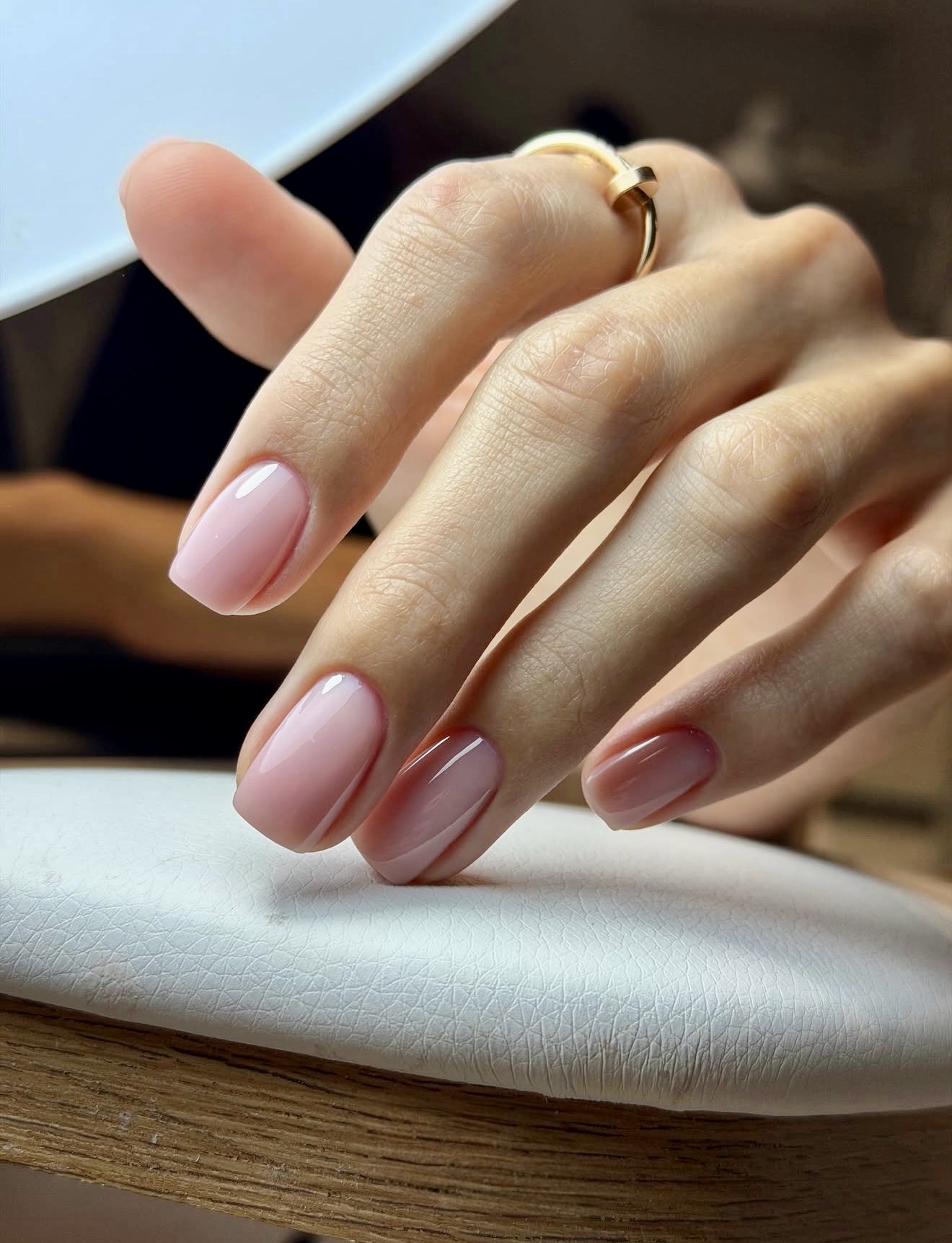 Soft Pink Milky French Tip Nails
