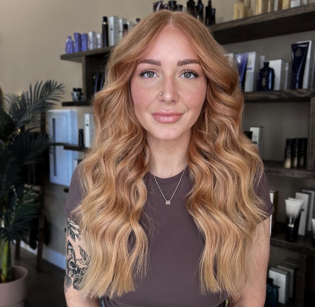 Soft Strawberry Blonde Waves With Face Framing Layers