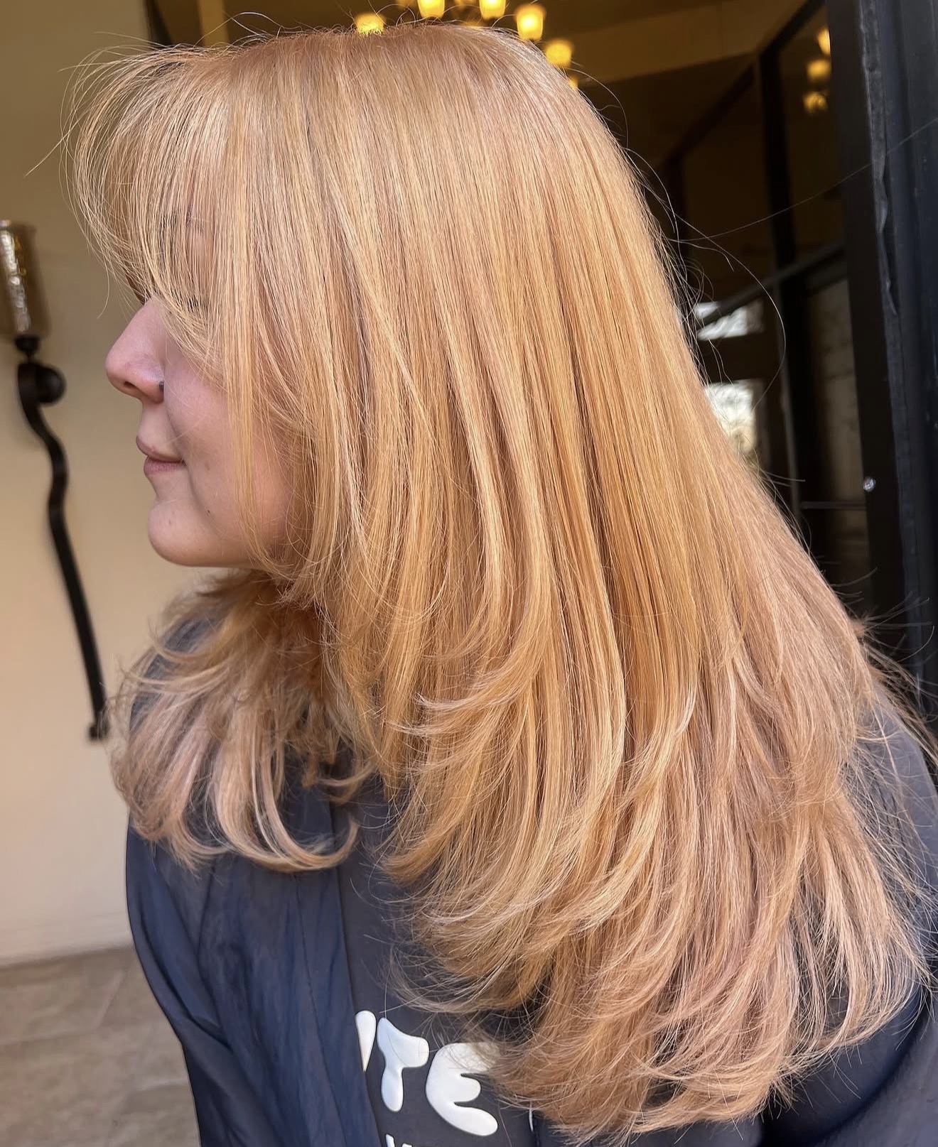 Strawberry Blonde Hair With Layered Face-Framing