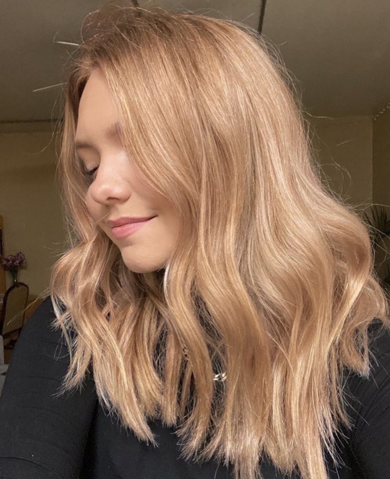Strawberry Blonde Waves With Face Framing