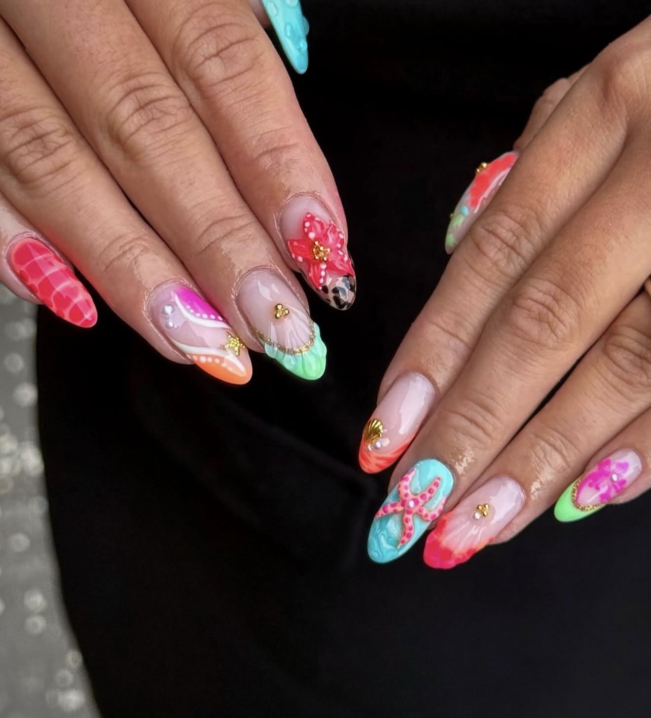 Summer Beach Vibes 3D Nail Art