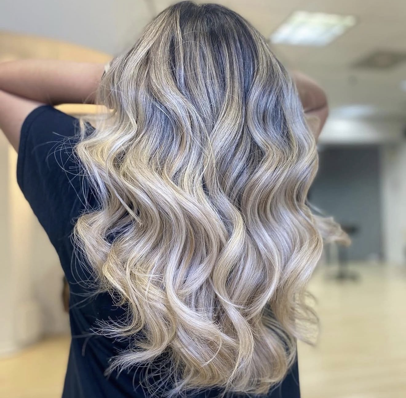 Sun-Kissed Ash Blonde Balayage Waves