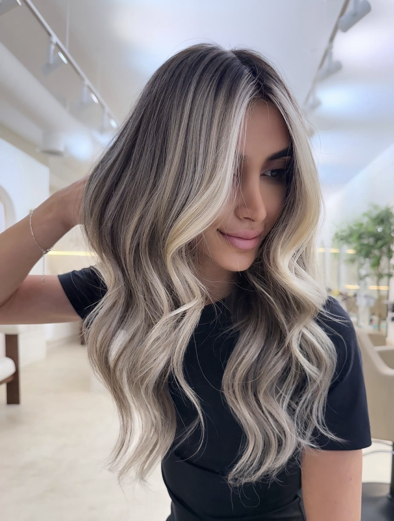 Sun-Kissed Ash Blonde Balayage With Loose Waves
