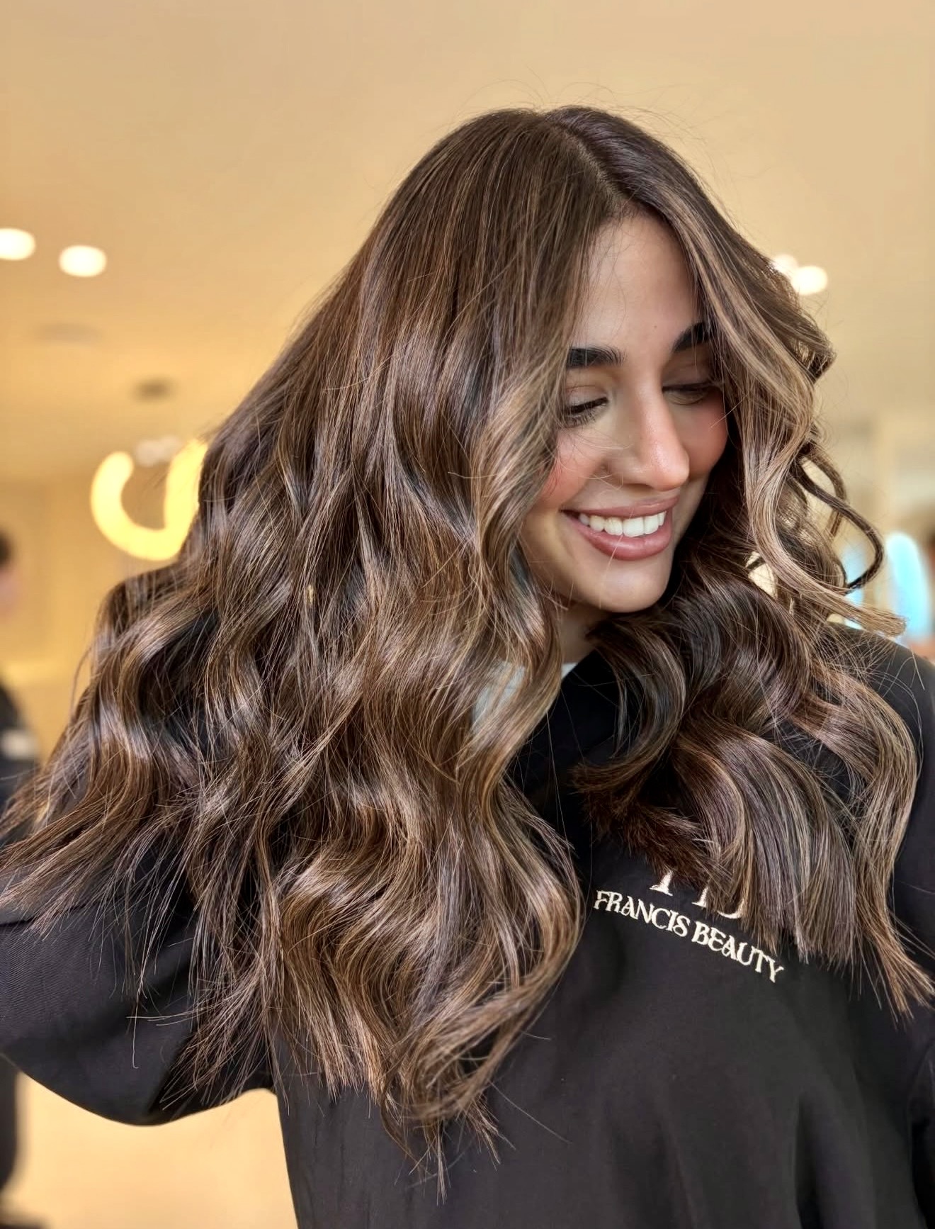 Sun-Kissed Brunette Waves With Lived-In Highlights
