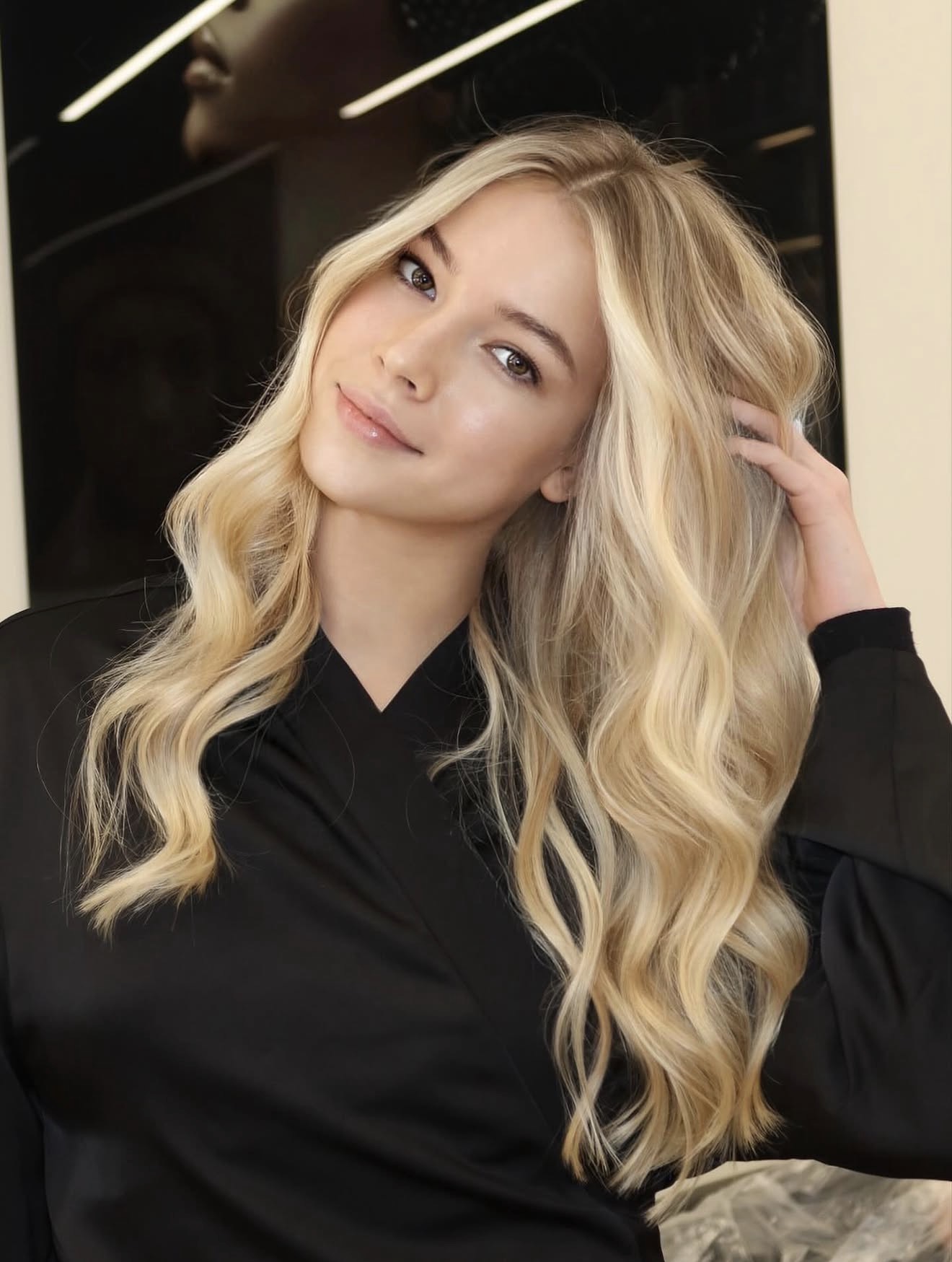 Sun-Kissed Golden Blonde Balayage Waves