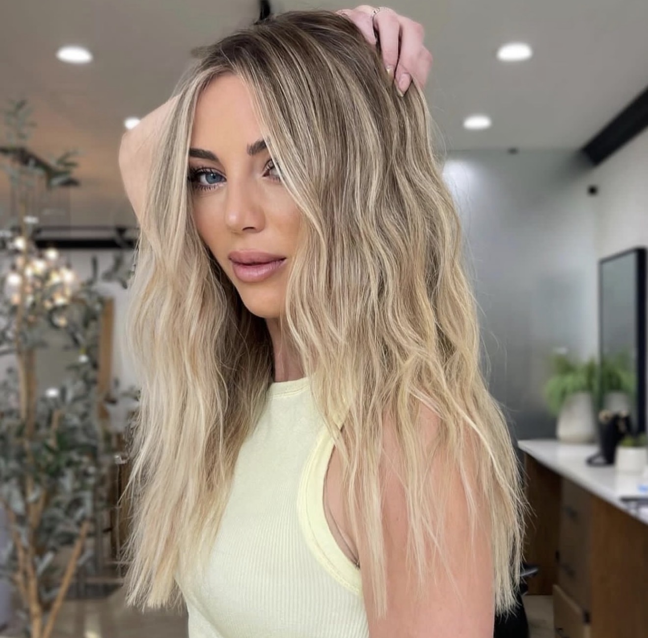 Sun-Kissed Honey Blonde Balayage Beach Waves