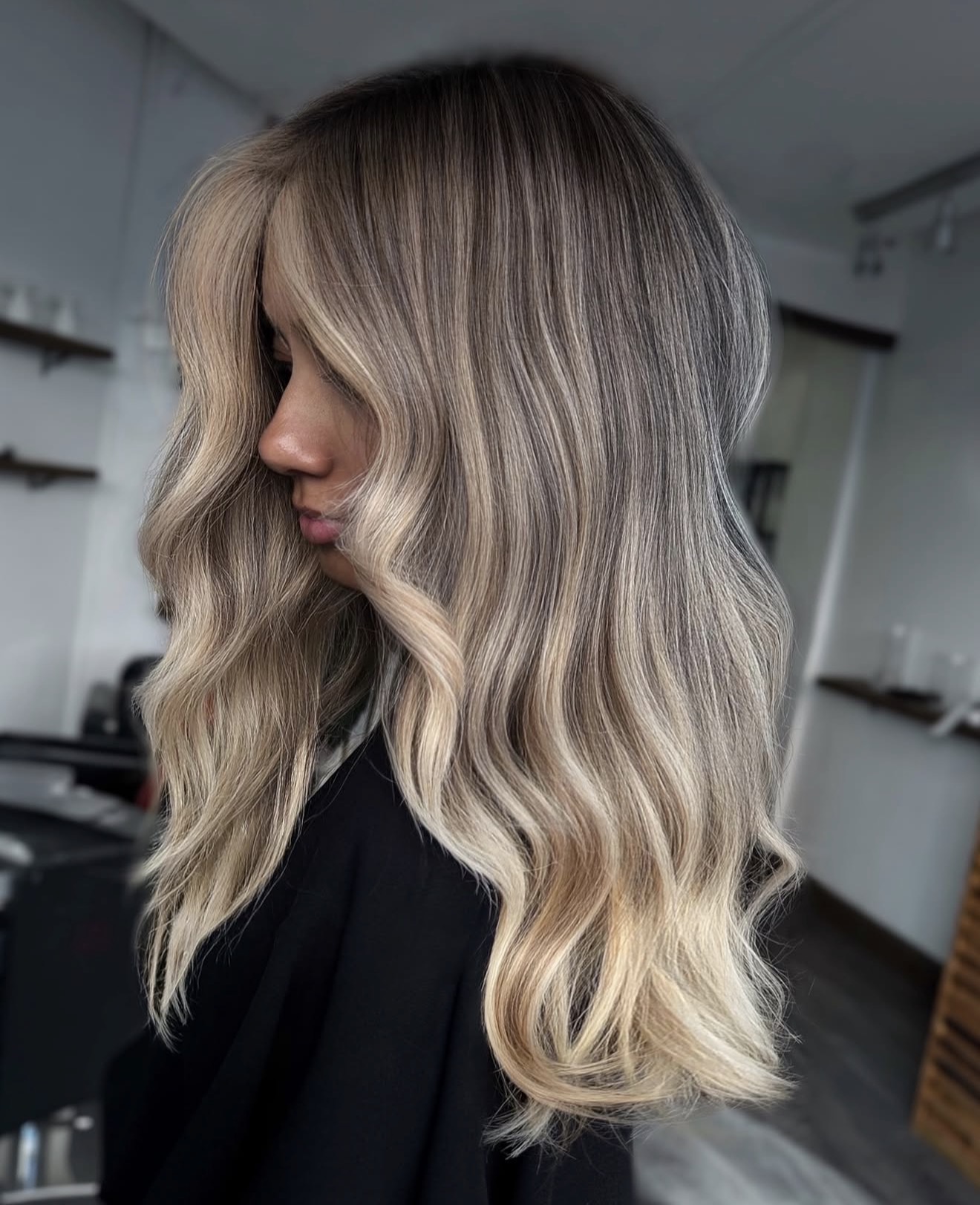 Sun-Kissed Honey Blonde Balayage Waves