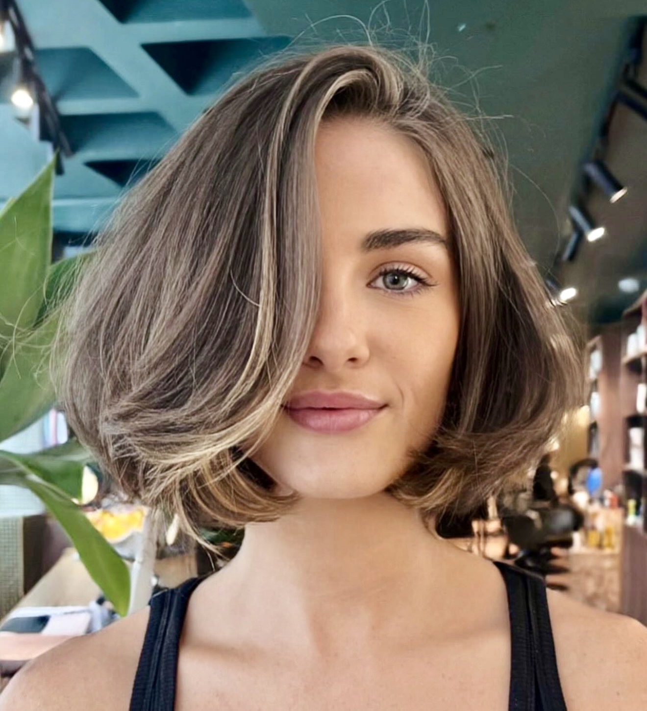 Textured Bob With Face-Framing Layers and Ash Blonde Highlights