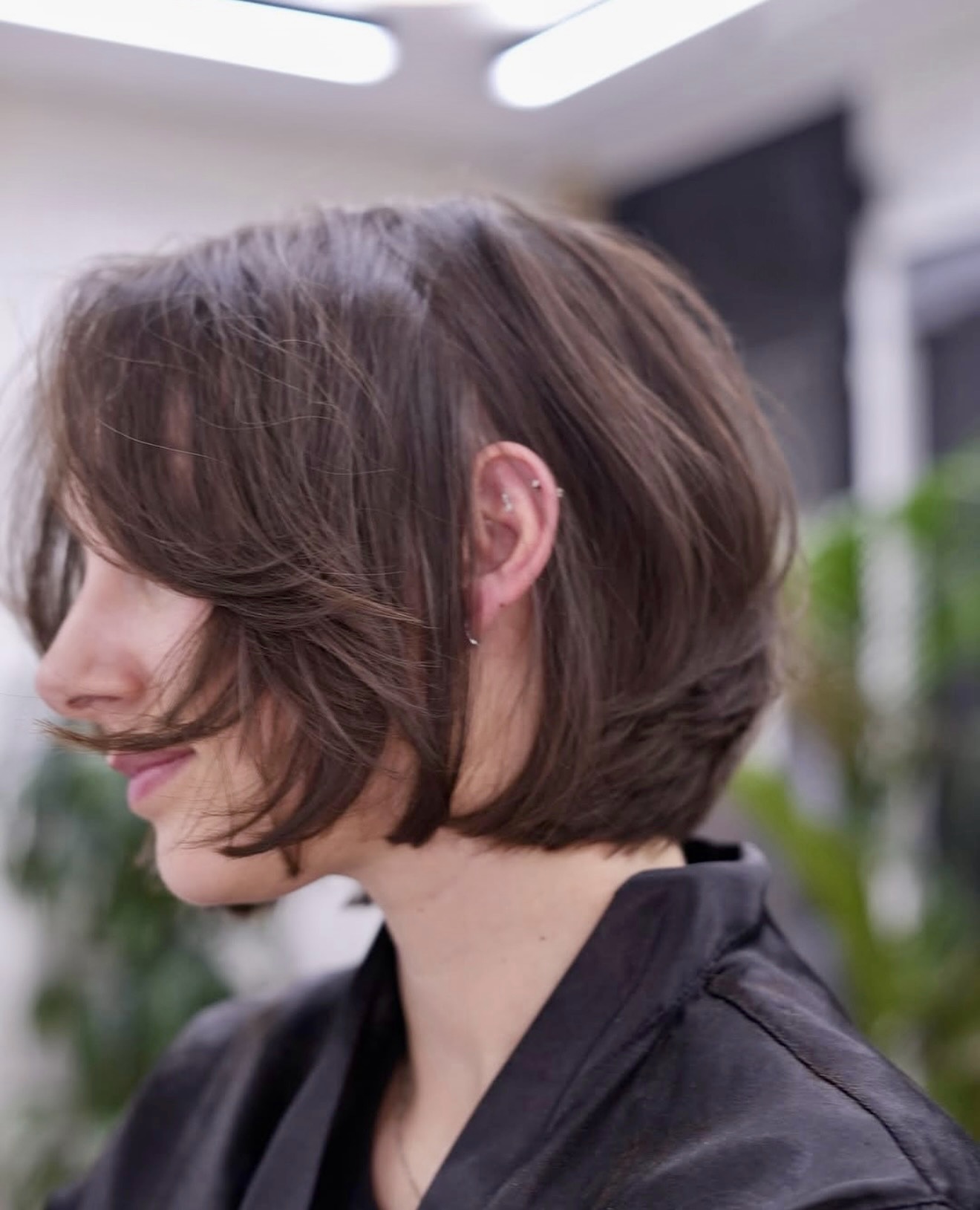 Textured Brunette Bob With Choppy Layers