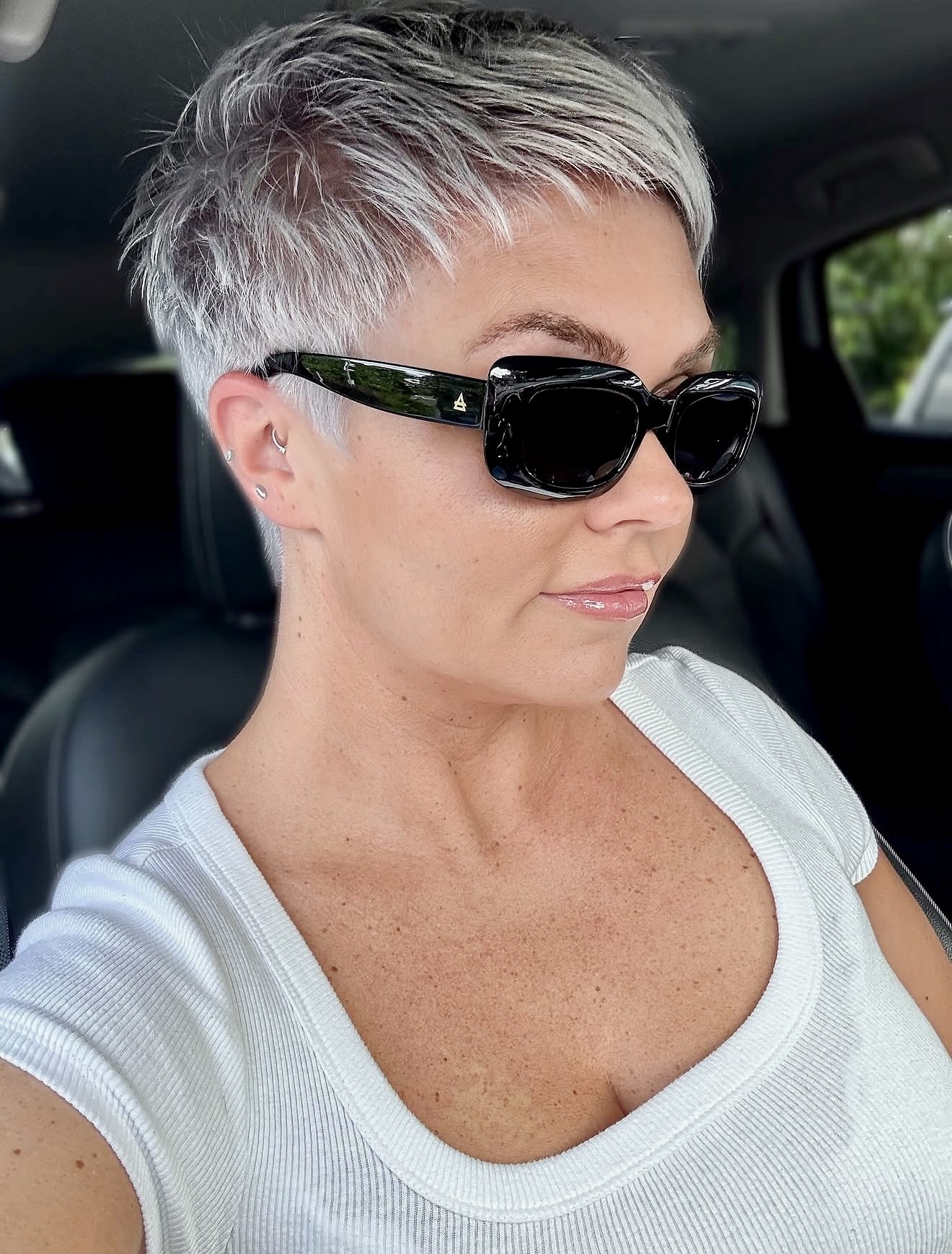 Textured Silver Pixie With Wispy Bangs
