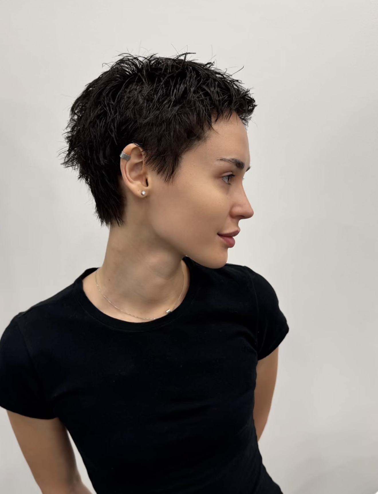Textured Wet-Look Pixie Cut
