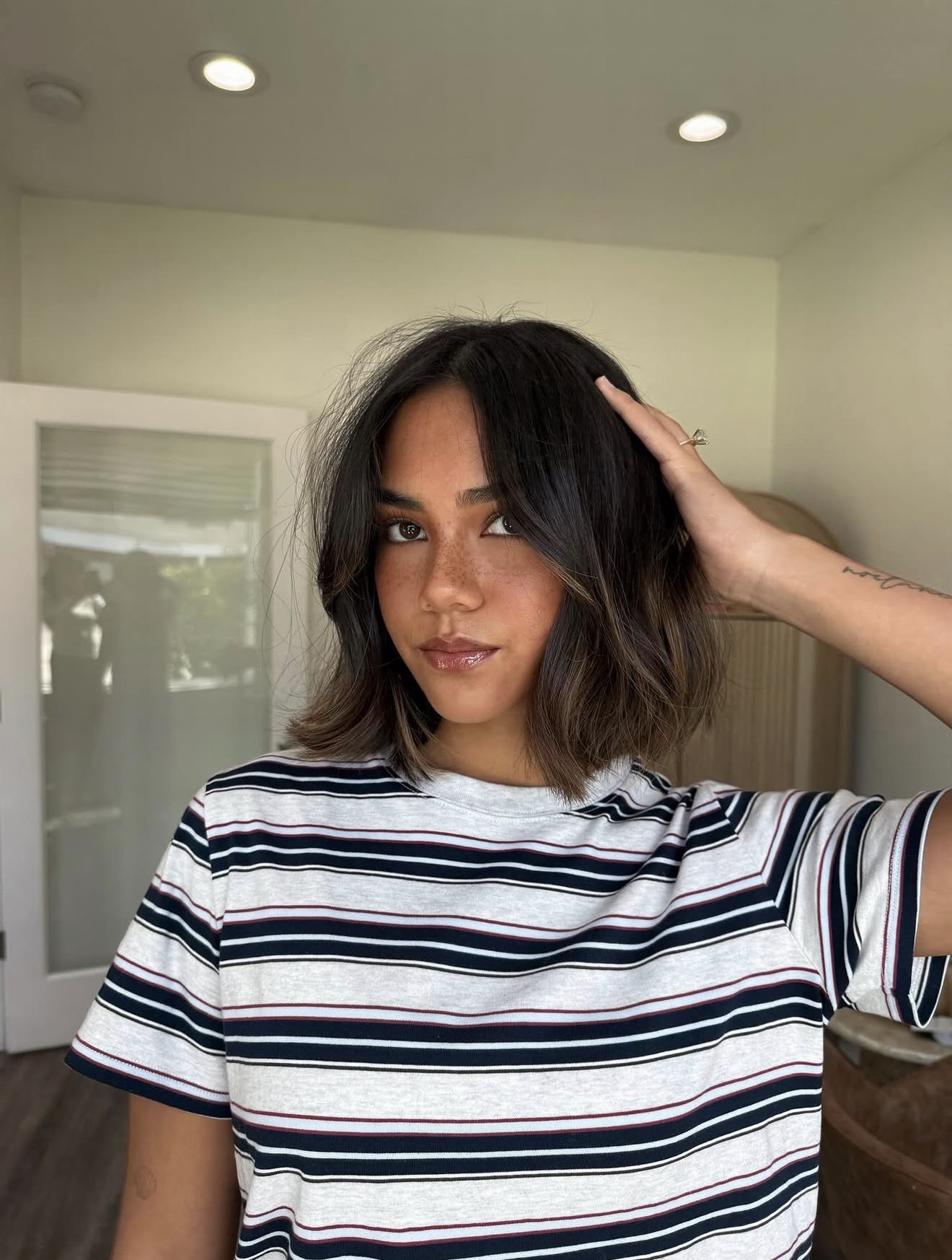 Tousled Bronde Bob With Subtle Face Framing