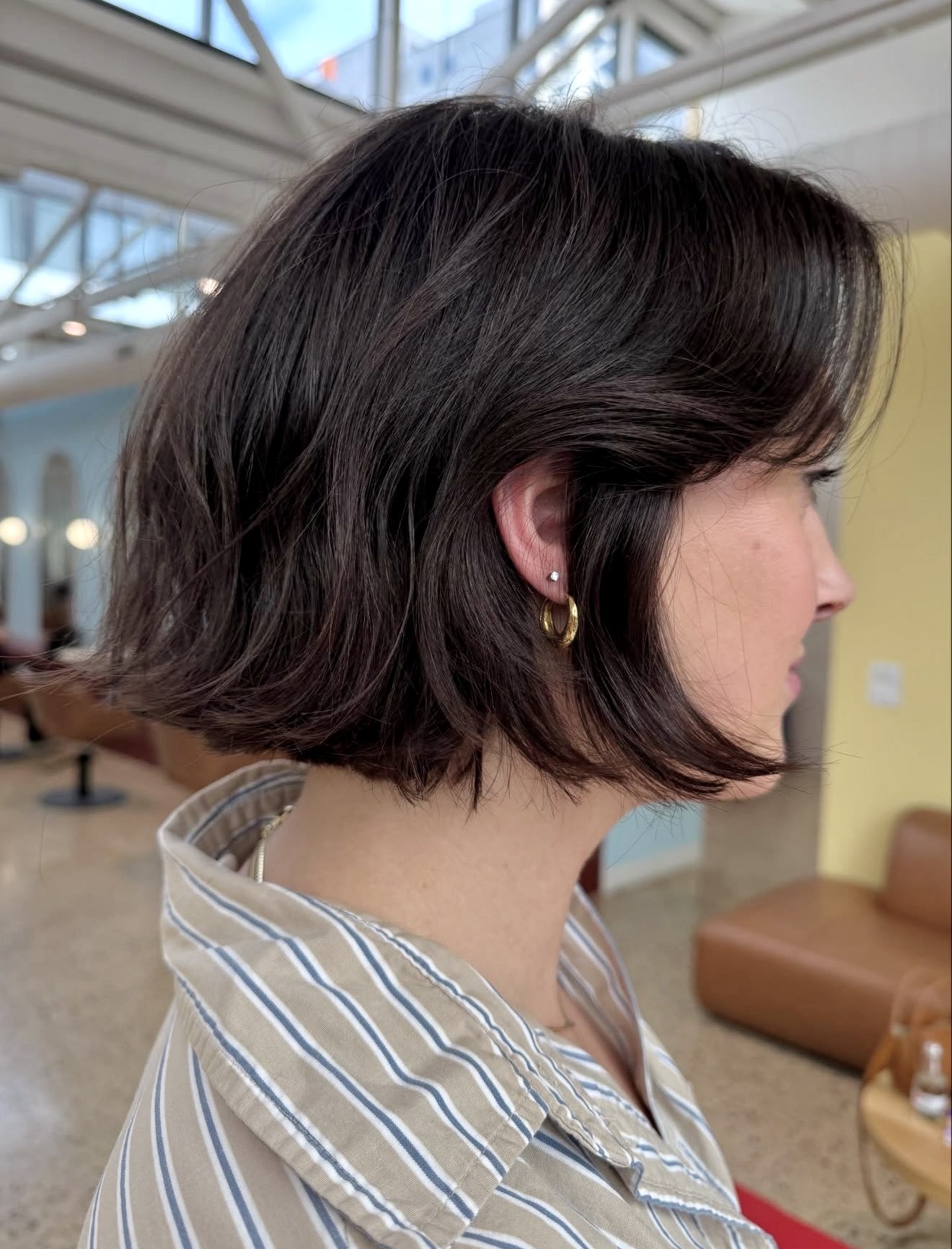 Tousled Brunette Bob With Face-Framing Layers