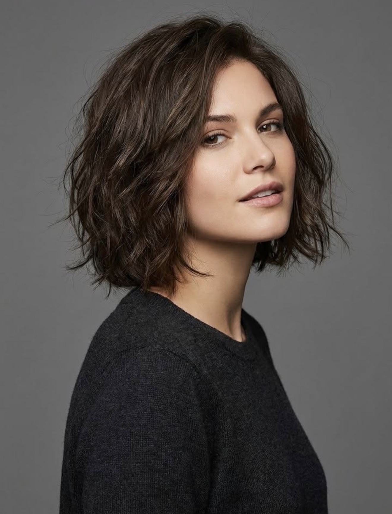 Tousled Collarbone Bob With Textured Waves