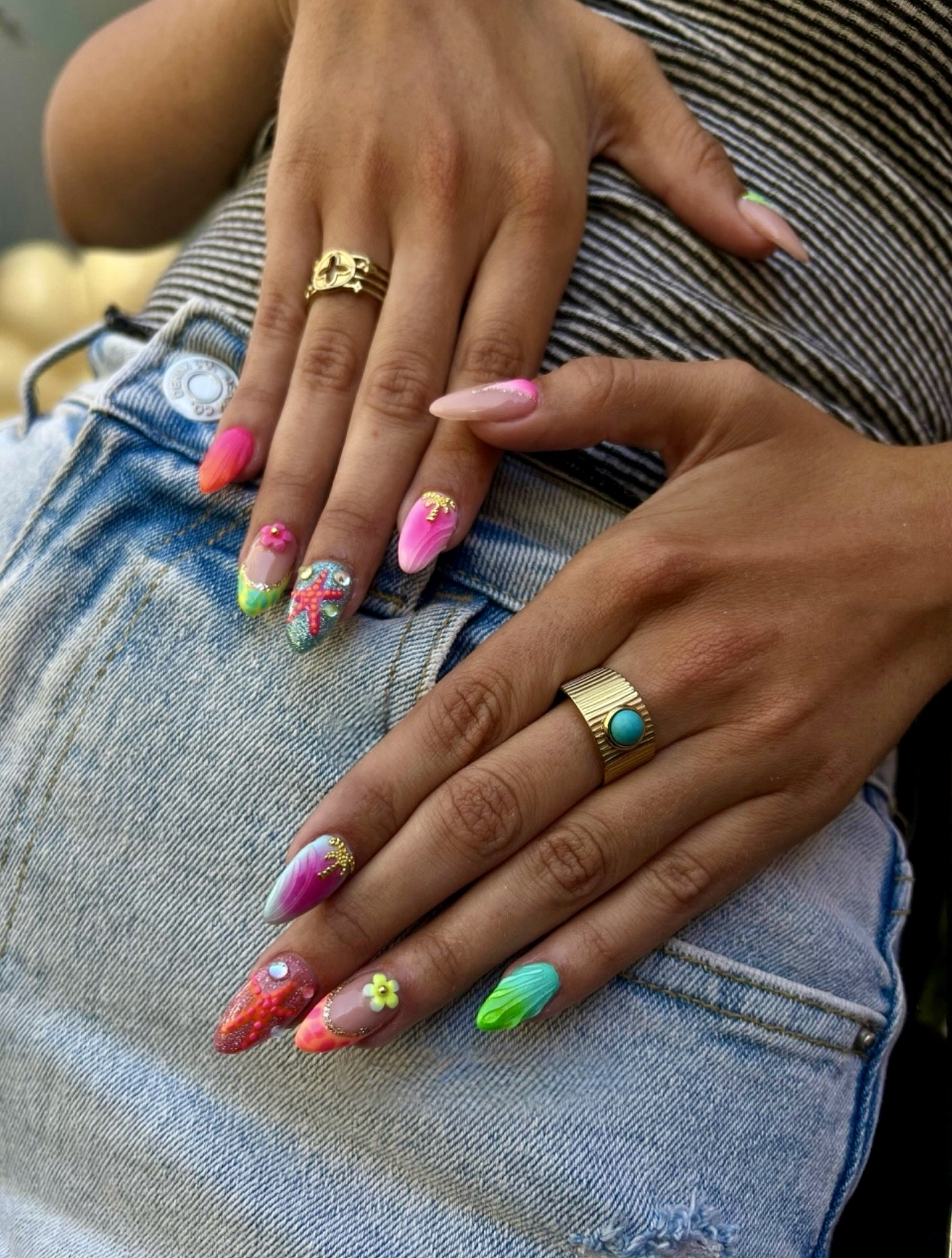 Tropical Beach & Ocean Theme Press-On Nails